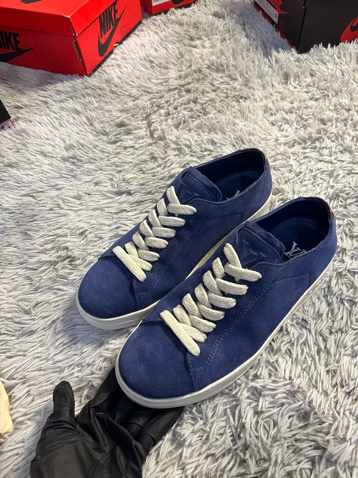 Louis Vuitton Resort Blue Suede Sneakers