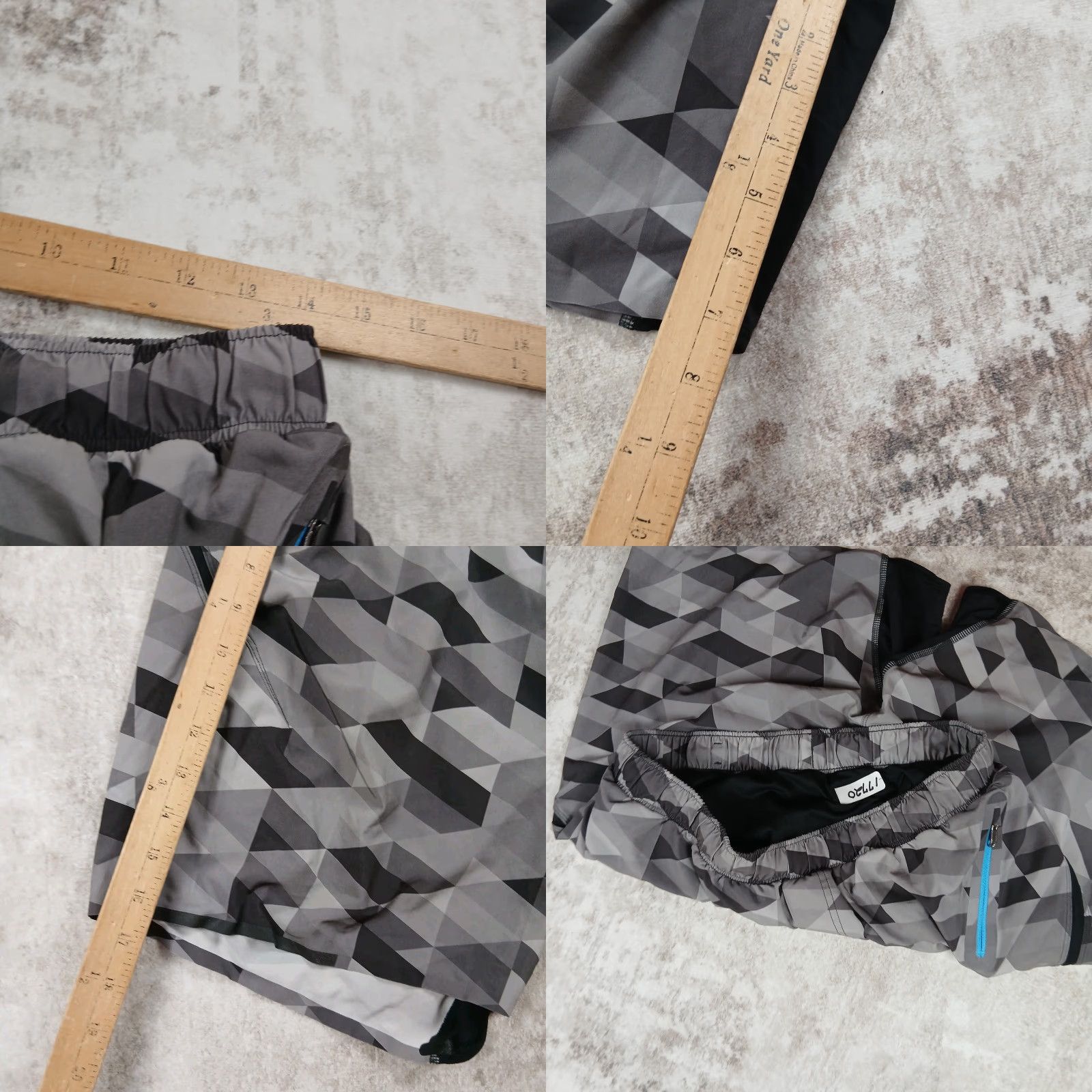 Lululemon Lululemon Lined Shorts Mens Large Gray Geometric Sports Activewear Athletic Pockets Elastic Waist 7in Inseam Mens Size US 33 - 8 Thumbnail