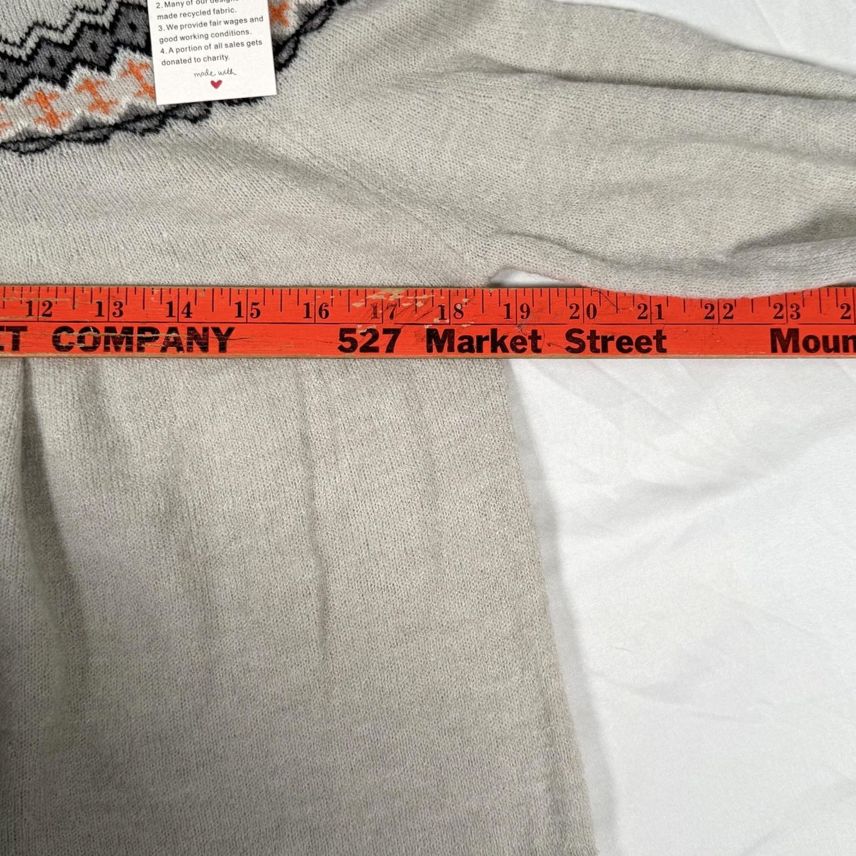 Vintage Womens Fair Isle Sweater Gray Orange Knit Pullover Crewneck M NWT Casual Workwear Size M / US 6-8 / IT 42-44 - 2 Thumbnail