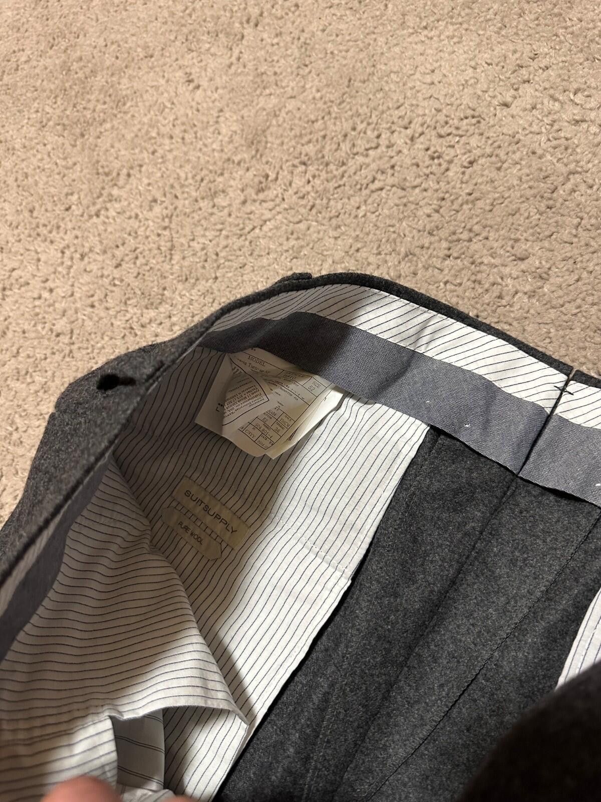 Suitsupply SUITSUPPLY BRESCIA TURN-UP SF Classic Pure Wool Dress Pants Size US 36 / EU 52 - 4 Thumbnail