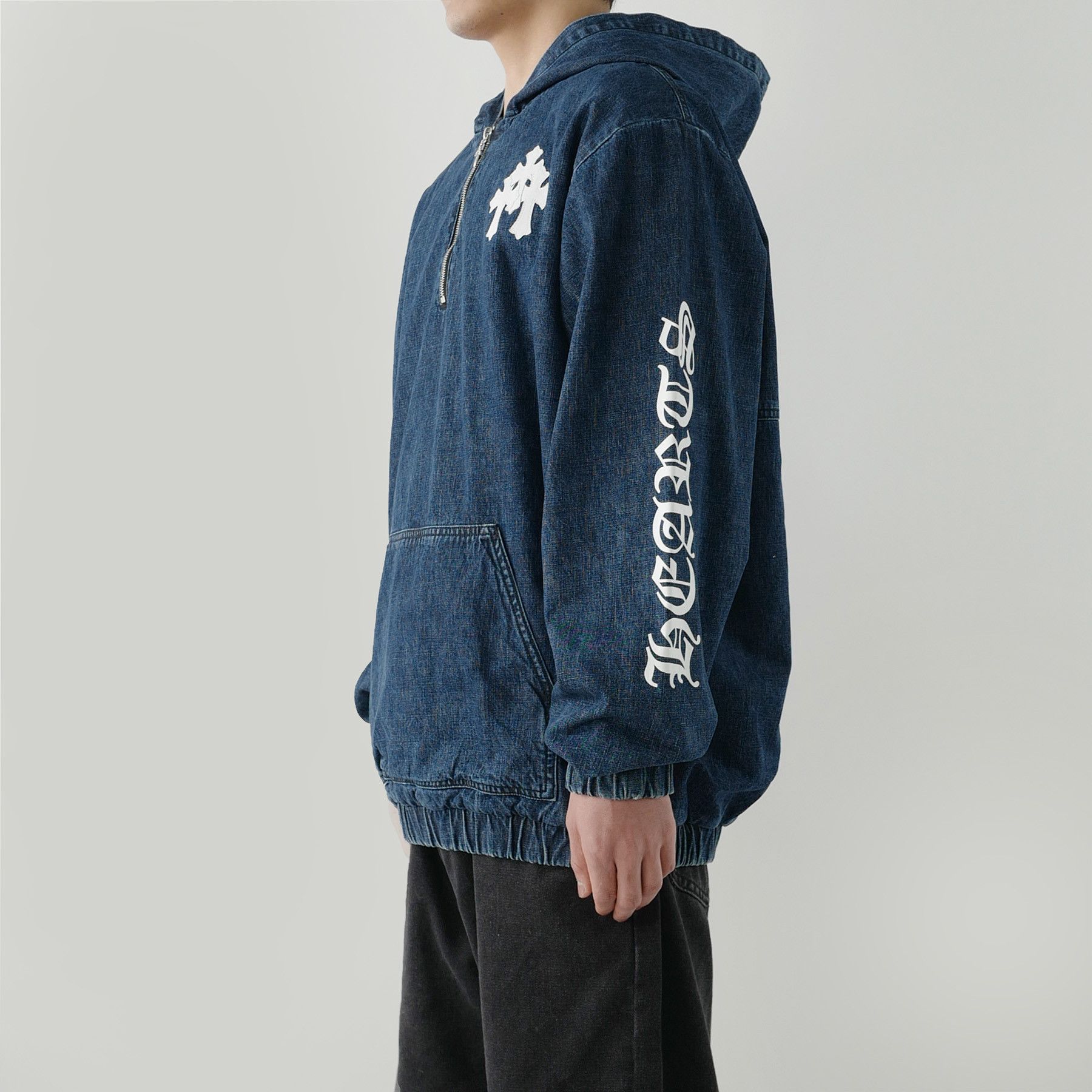 Chrome Hearts Chrome Hearts Leather Triple Cross Denim Quarter-Zip Jacket Size US M / EU 48-50 / 2 - 15 Thumbnail
