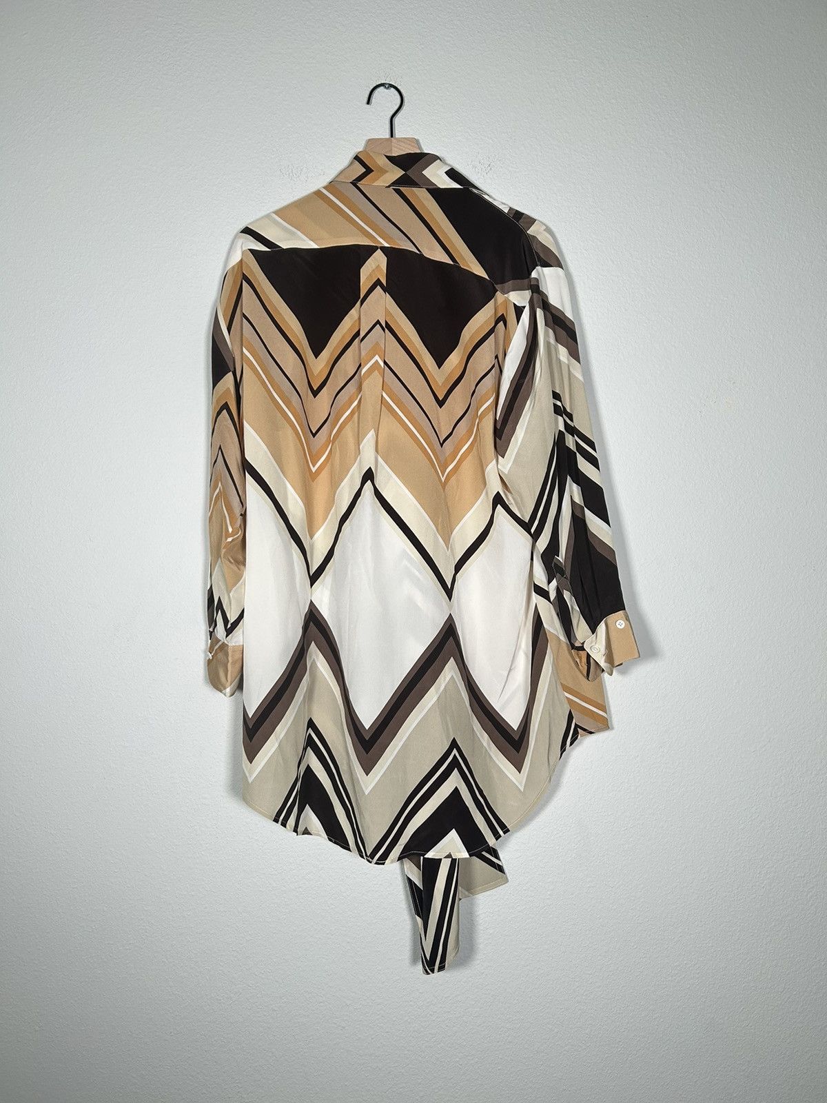 Peter Do ‘19 Chevron Printed Scarf Button up Size L / US 10 / IT 46 - 3 Thumbnail