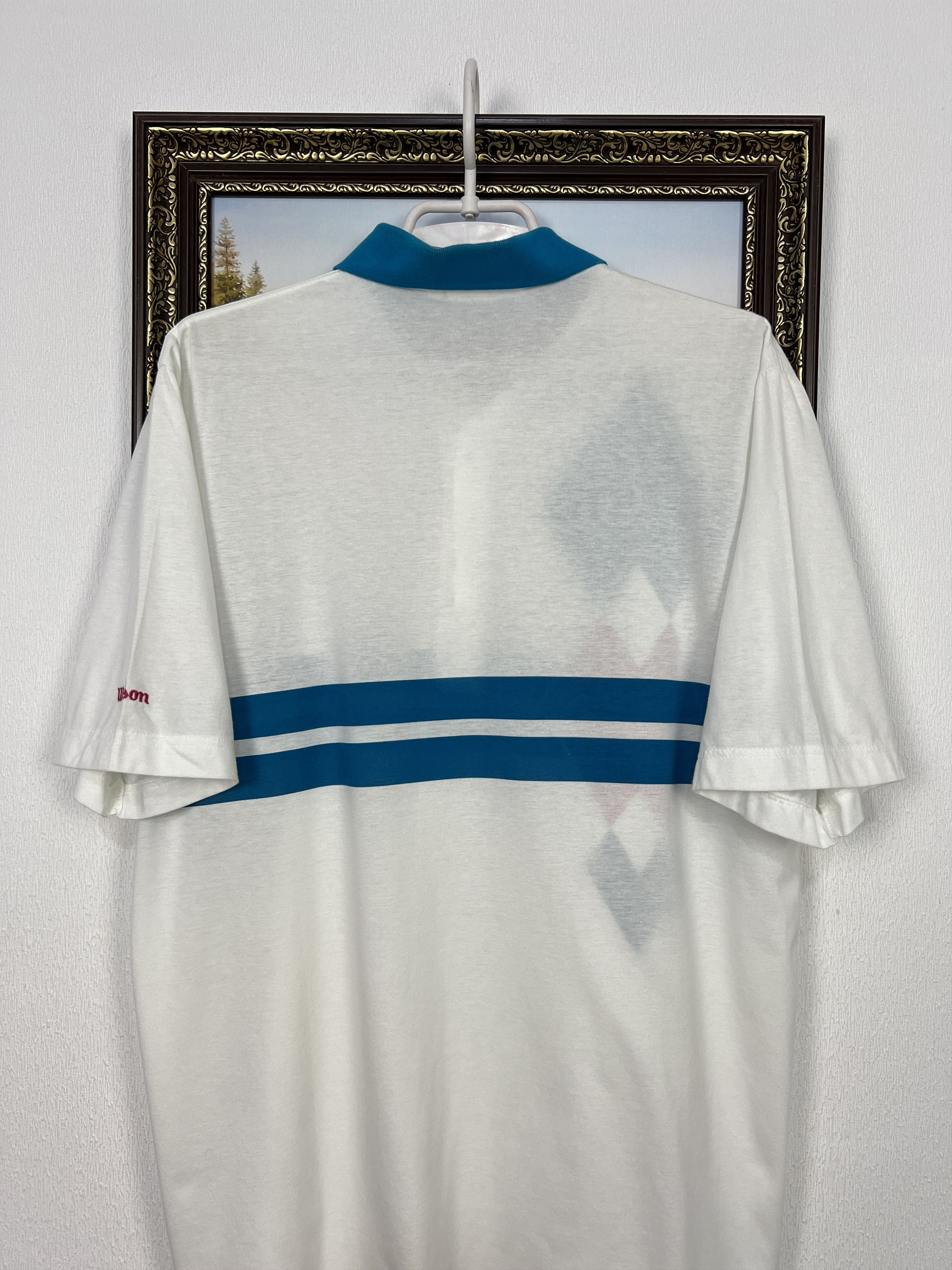 Wilson Vintage 90's Wilson Tennis White Polo Mens Shirt Sport Size US L / EU 52-54 / 3 - 10 Thumbnail