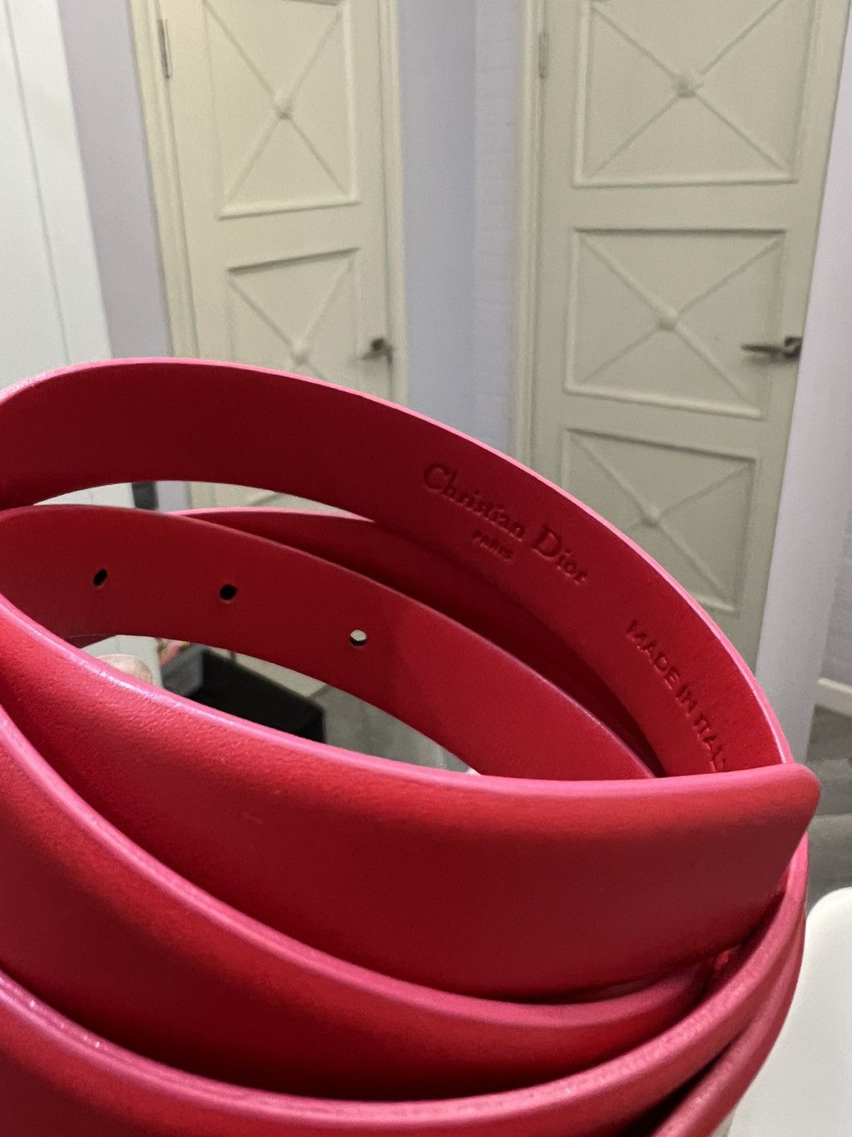 Dior Dior Red Leather belt Women’s Size 42 Size ONE SIZE - 17 Thumbnail