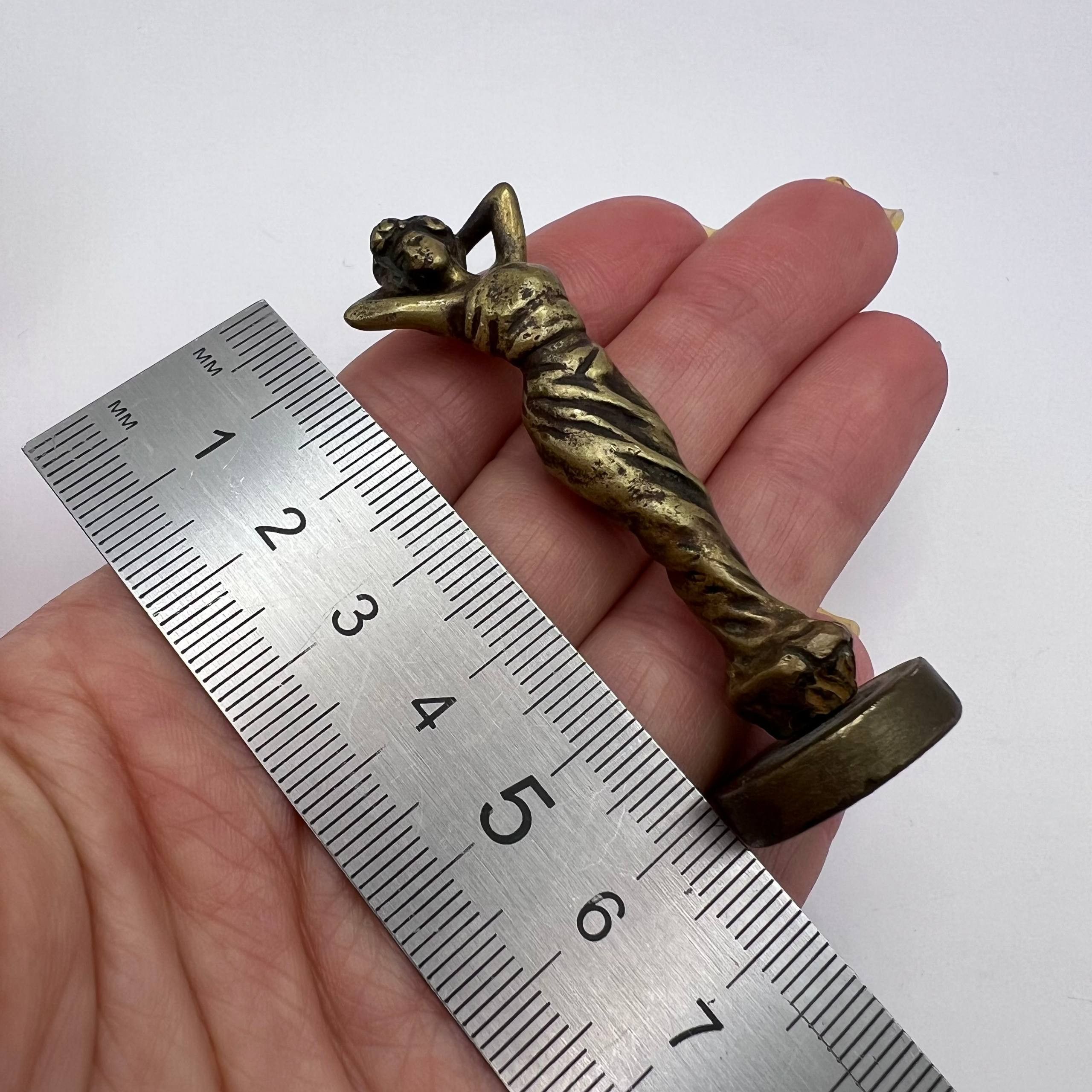 Vintage Antique Bronze Lady Figurine Wax Seal Stamp Art 6.5cm Size ONE SIZE - 4 Thumbnail