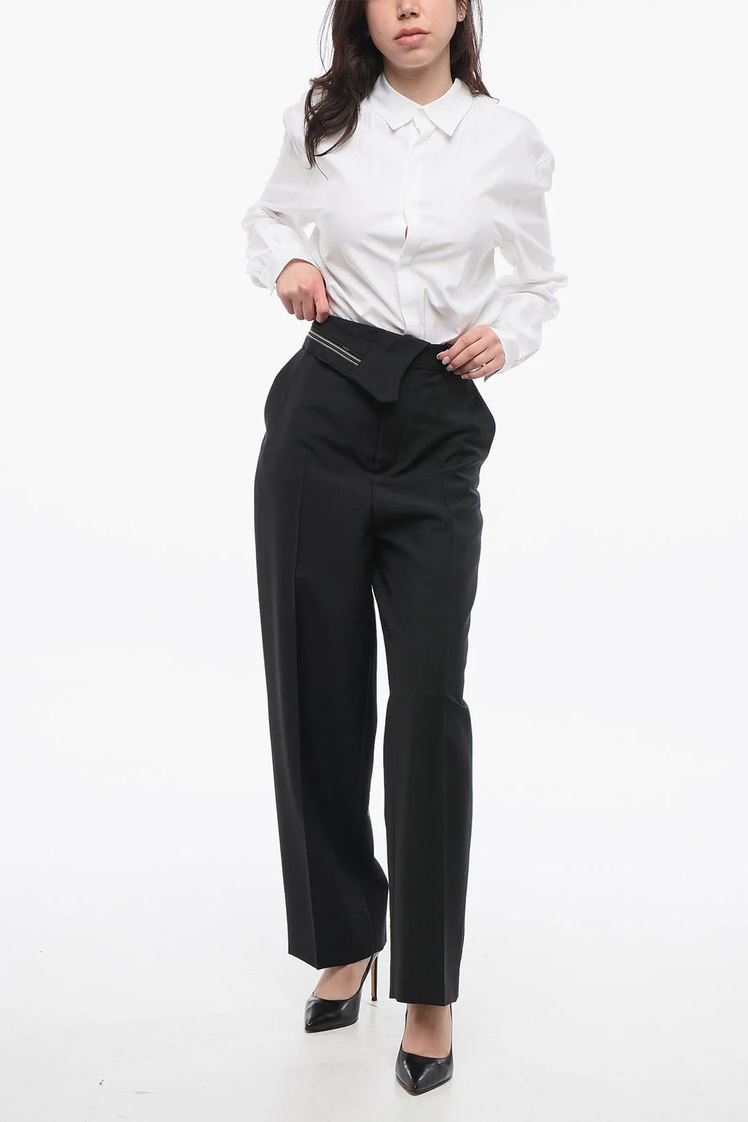 Fendi og1mm0326 Crop Carrot-Fit Pant in Black Size 28" / US 6 / IT 42 - 3 Thumbnail