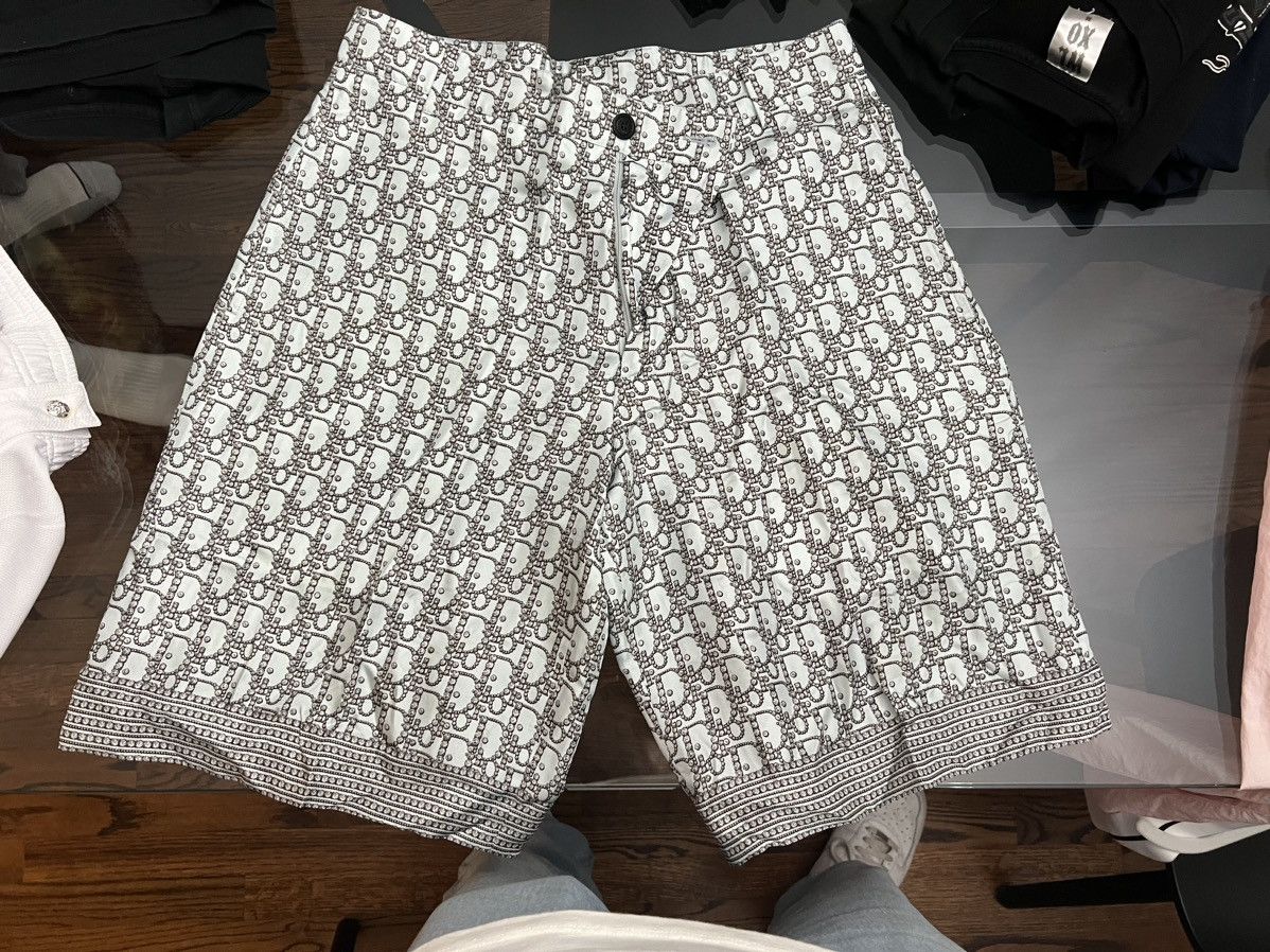 Dior Dior Oblique Diamond Silk Shorts Size US 30 / EU 46 - 1 Thumbnail