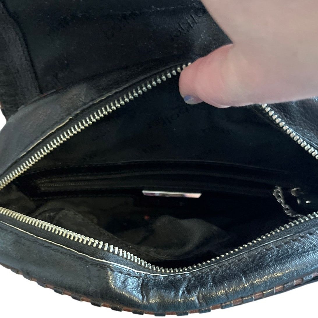 Vintage Botkier black leather crossbody bag brown trim Flap closure Size ONE SIZE - 5 Thumbnail
