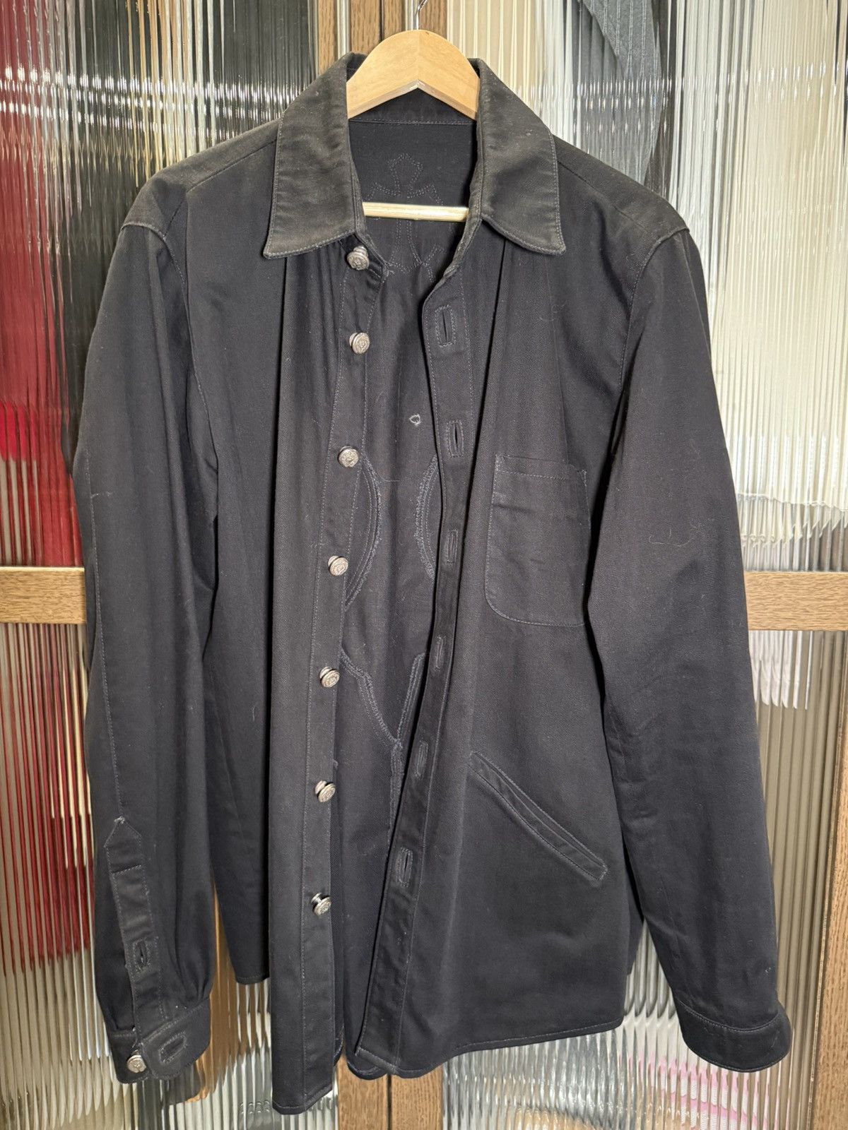 Chrome Hearts Chrome Hearts black denim shirt with cross patches Size US XL / EU 56 / 4 - 2 Thumbnail