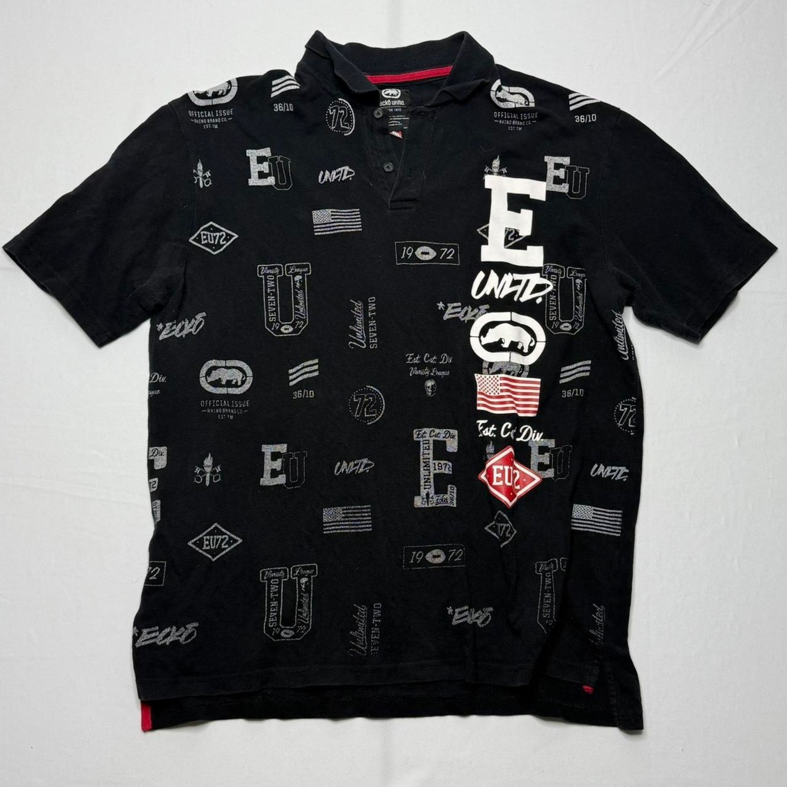 Ecko Unltd. Ecko Unltd All-Over Print Polo Shirt 2XL Black Graphic Size US XXL / EU 58 / 5 - 1 Thumbnail