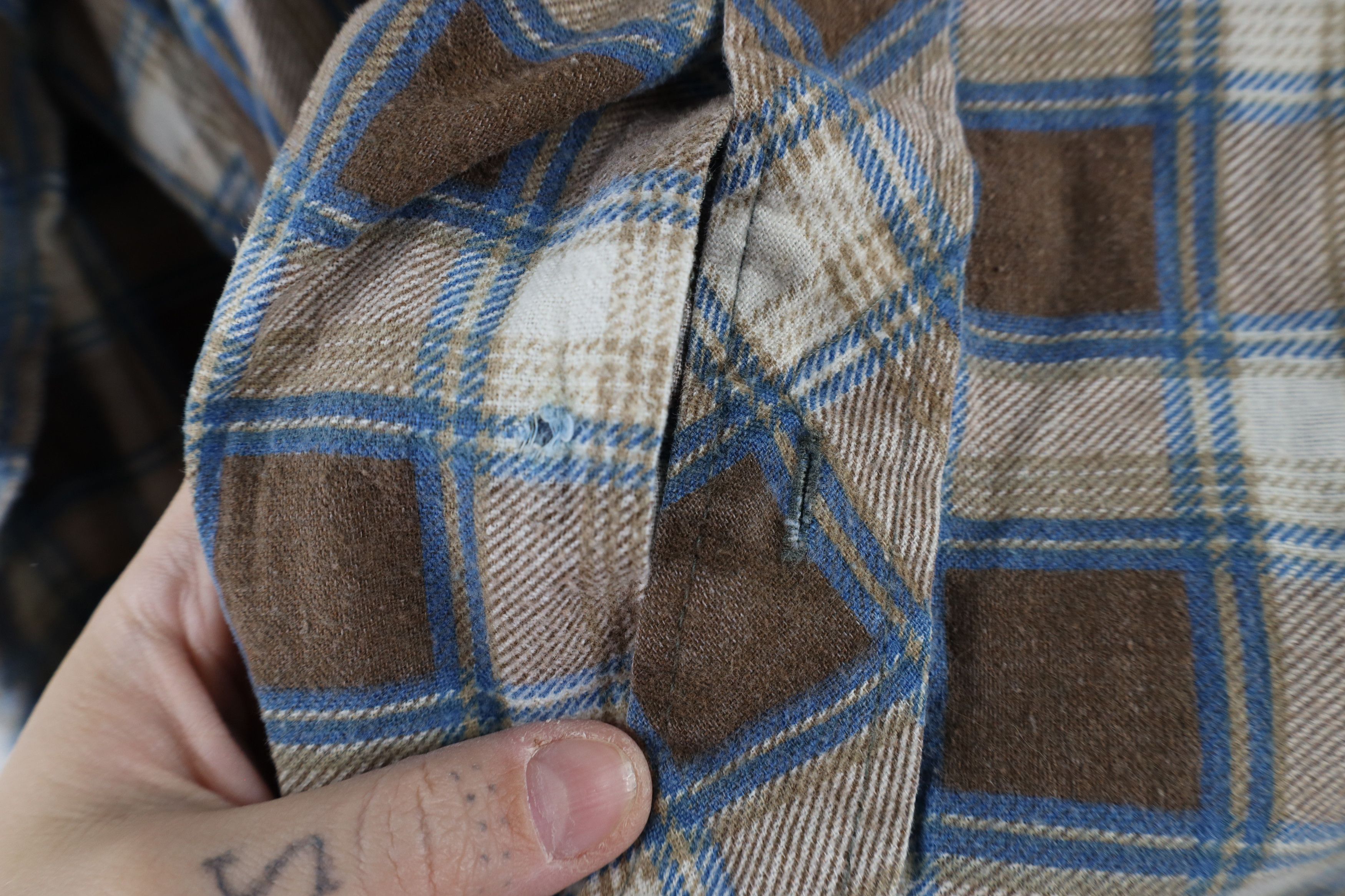 Vintage Vintage 70s Streetwear Flannel Collared Button Shirt Plaid Size US L / EU 52-54 / 3 - 5 Thumbnail