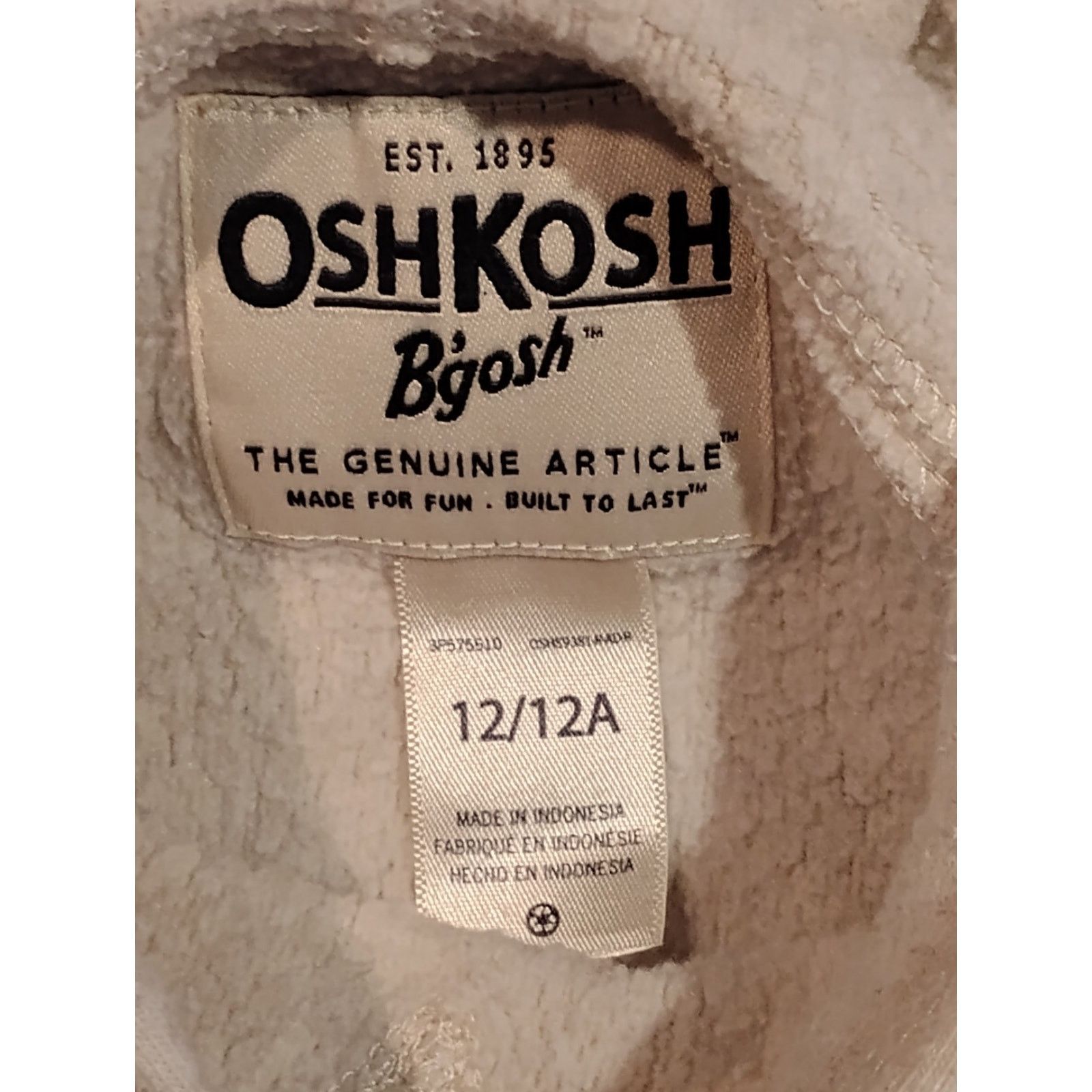 Oshkosh Oshkosh B'Gosh (12A) Women's Beige Crop Pullover Hoodie Size XL / US 12-14 / IT 48-50 - 2 Thumbnail