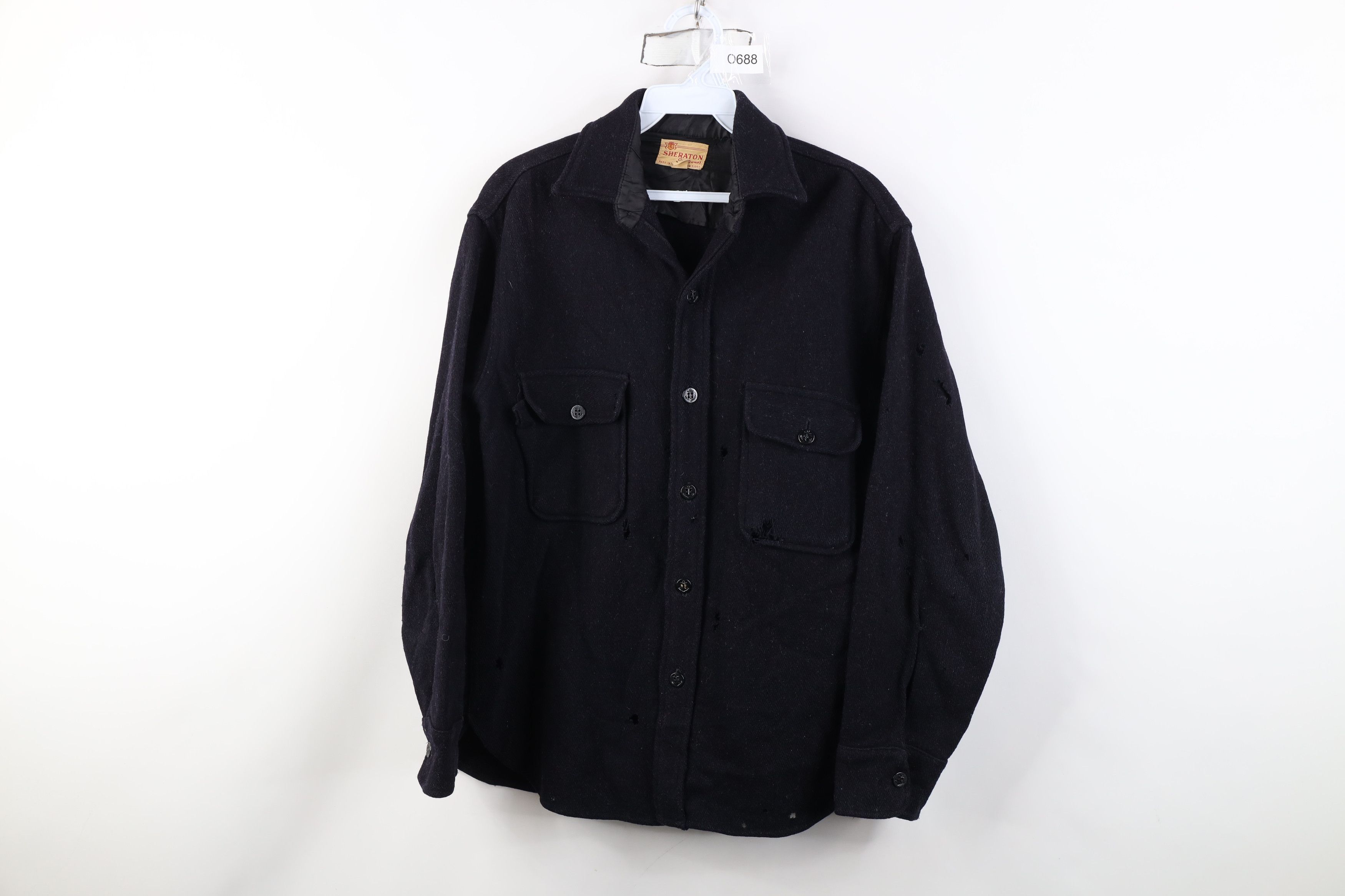Vintage AS IS Vintage 50s Streetwear CPO Shirt Jacket Jac Shirt USA Size US L / EU 52-54 / 3 - 1 Thumbnail