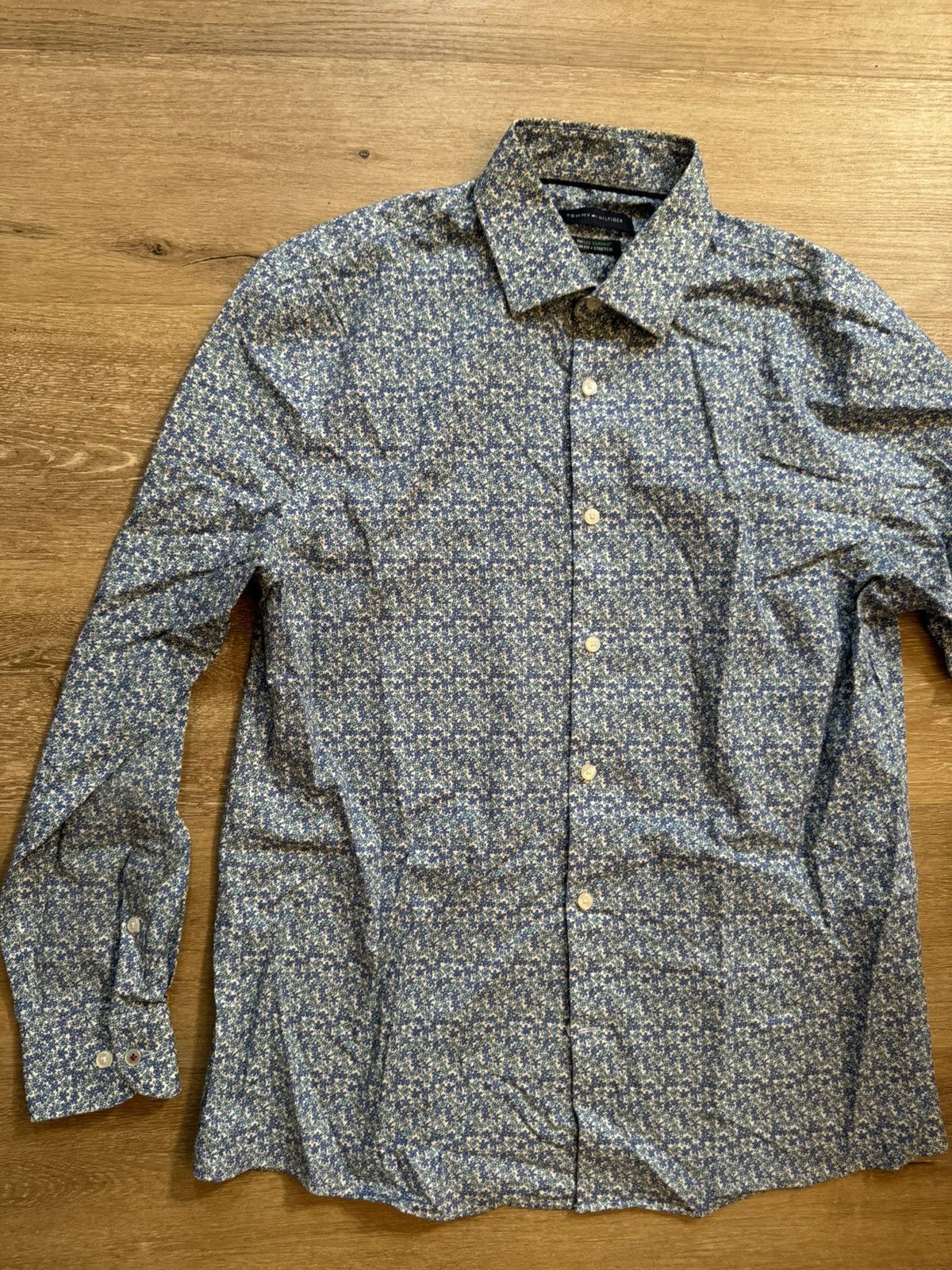 Tommy Hilfiger × Tommy Jeans × Vintage Floral All Over Print Tommy Button Up Dress Shirt Size US XL / EU 56 / 4 - 9 Thumbnail