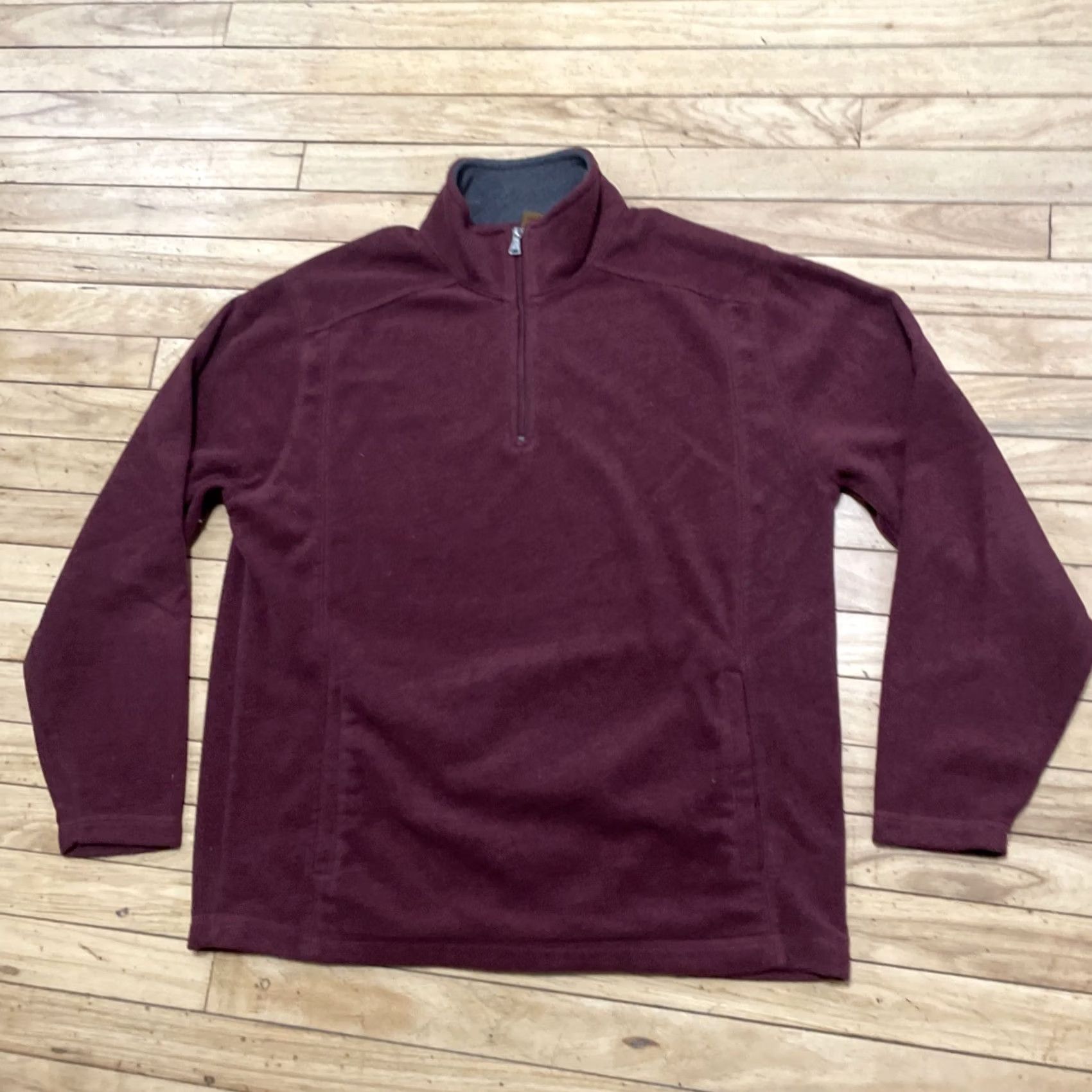Vintage St. John's Bay Y2k Fleece Sweater Men L Red Maroon 1/4 Quarter Zip Old Money Shirt Size US L / EU 52-54 / 3 - 3 Thumbnail