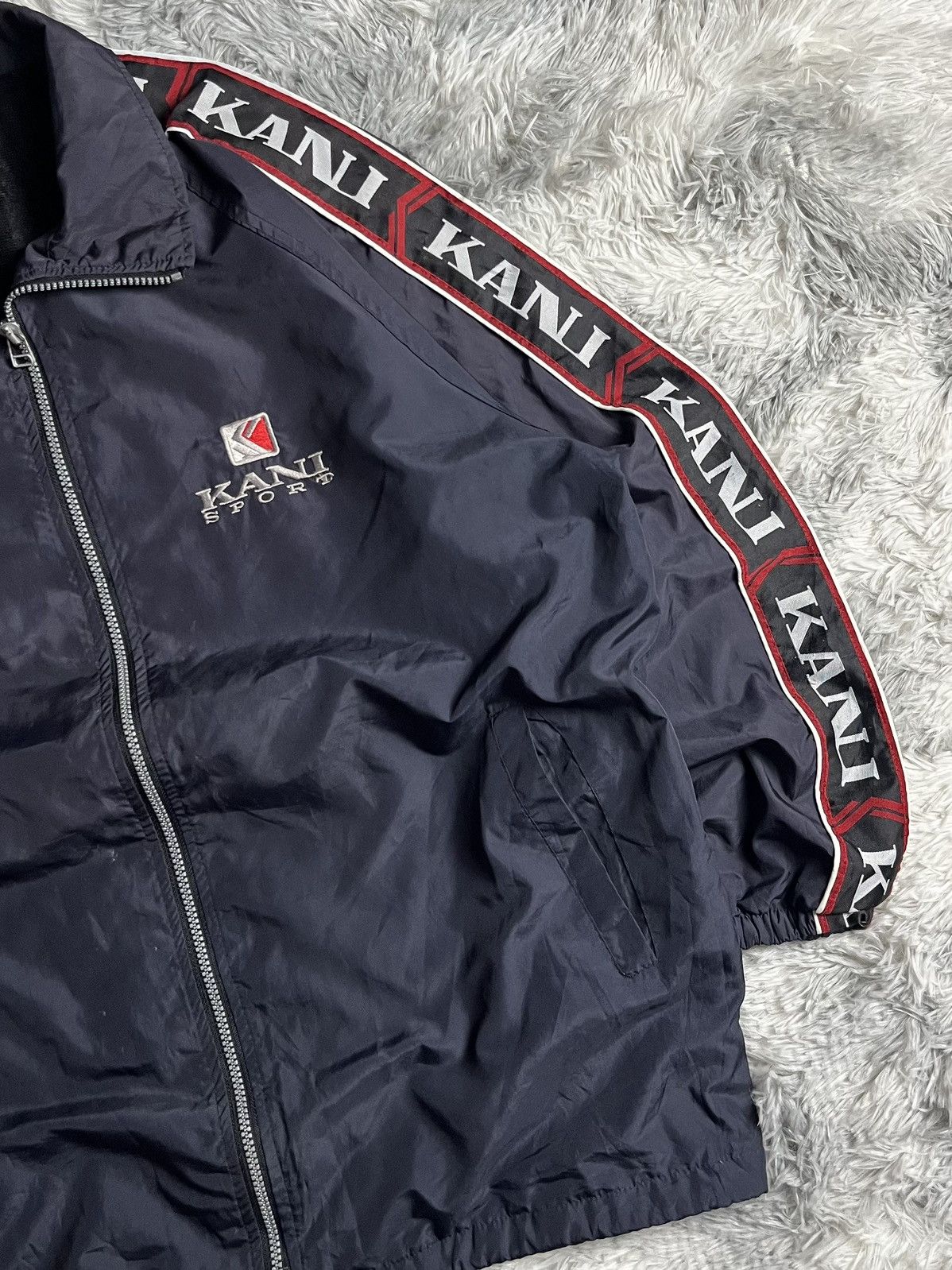 Karl Kani Vintage 90’s KARL KANI Sidetape Big Logo Windbreaker Jacket Size US L / EU 52-54 / 3 - 4 Thumbnail