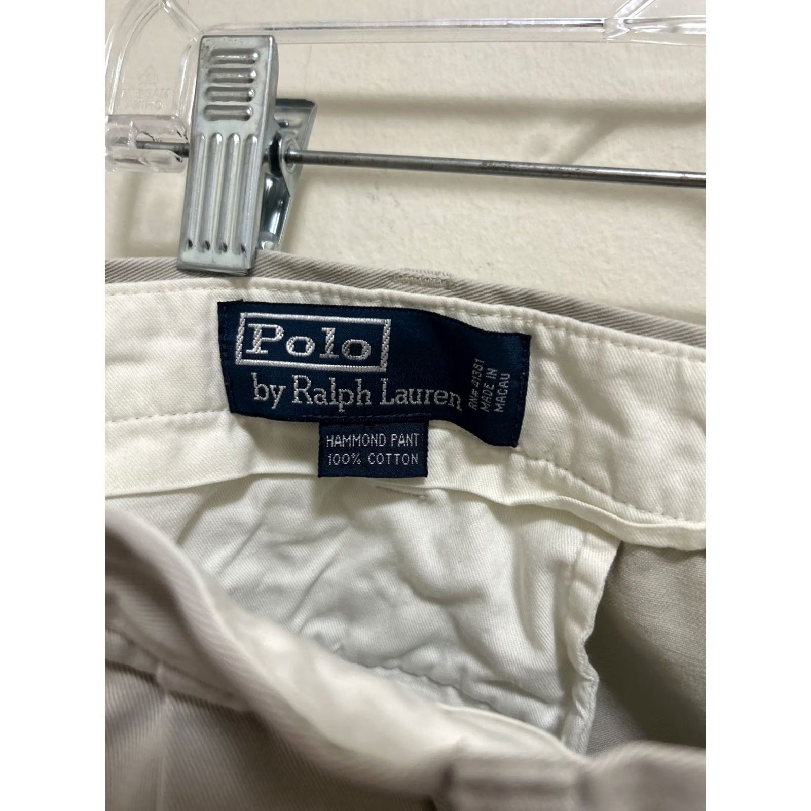 Polo Ralph Lauren VINTAGE Polo Ralph Lauren Hammond Pants Mens Trousers Chino Beige 34x30 Regular Canvas Cotton Pockets Zip Size US S / EU 44-46 / 1 - 6 Thumbnail