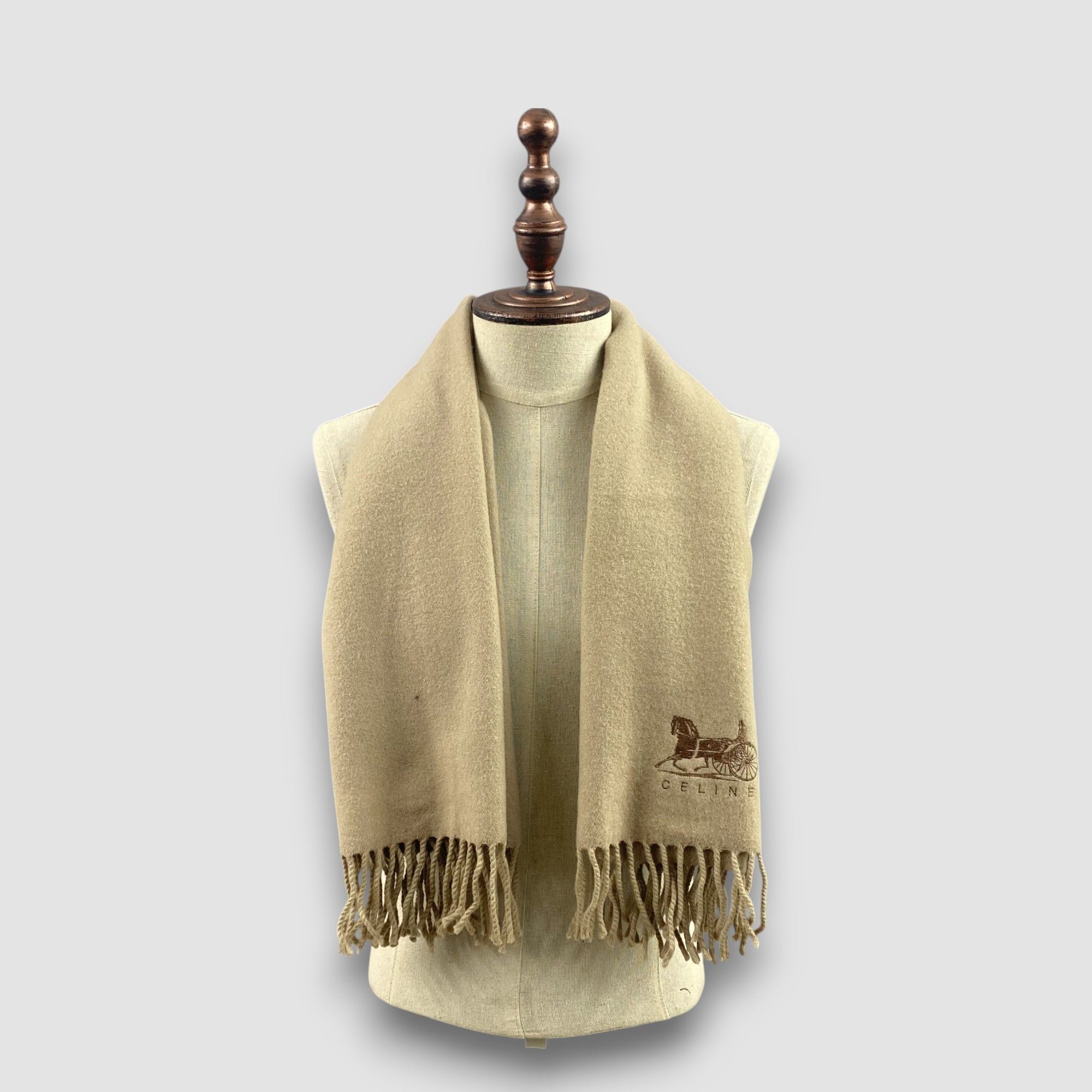 Celine Vintage Celine Scarf Muffler Wool Shawls Babushka Scarves Size ONE SIZE - 1 Thumbnail