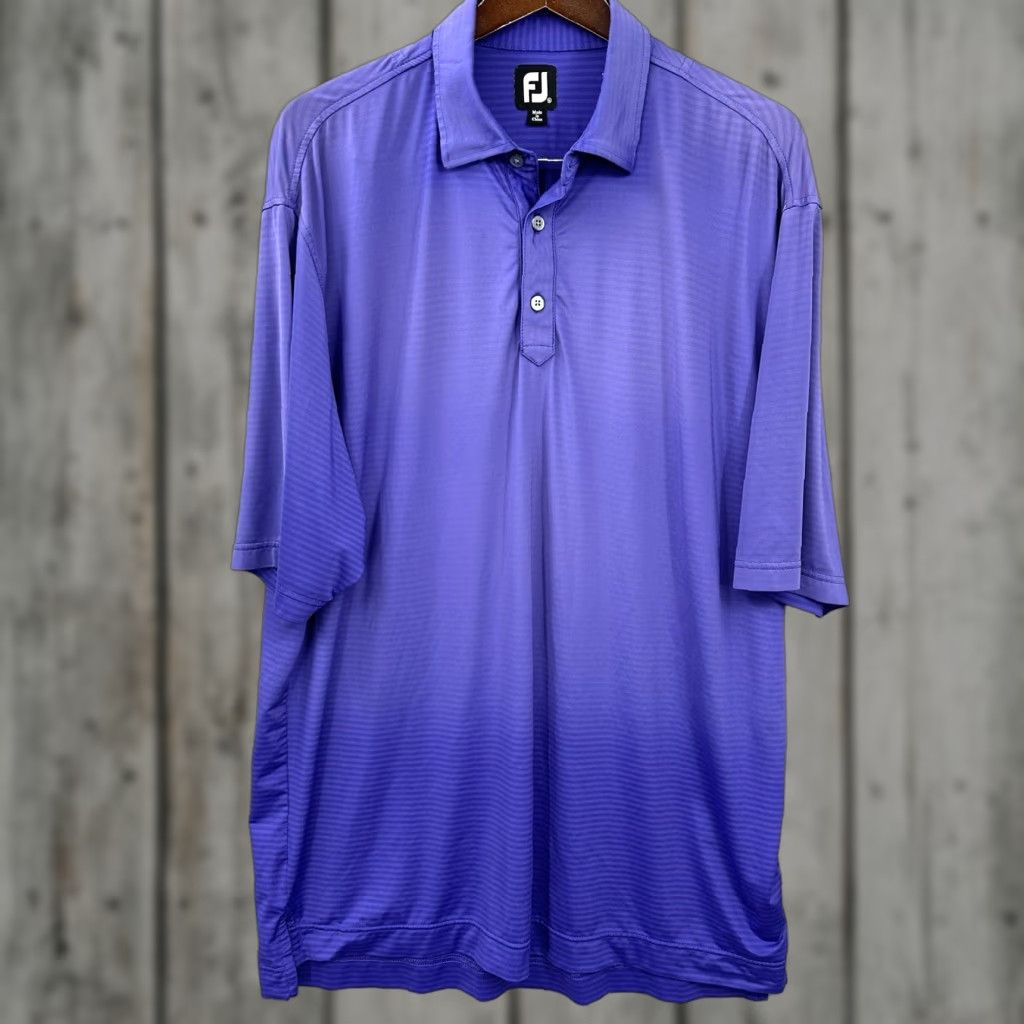 Footjoy FootJoy Polo Shirt Men’s XL Purple Striped Short Sleeve Polo Sports Golf Logo Dad Casual Shirt Size US XL / EU 56 / 4 - 1 Thumbnail