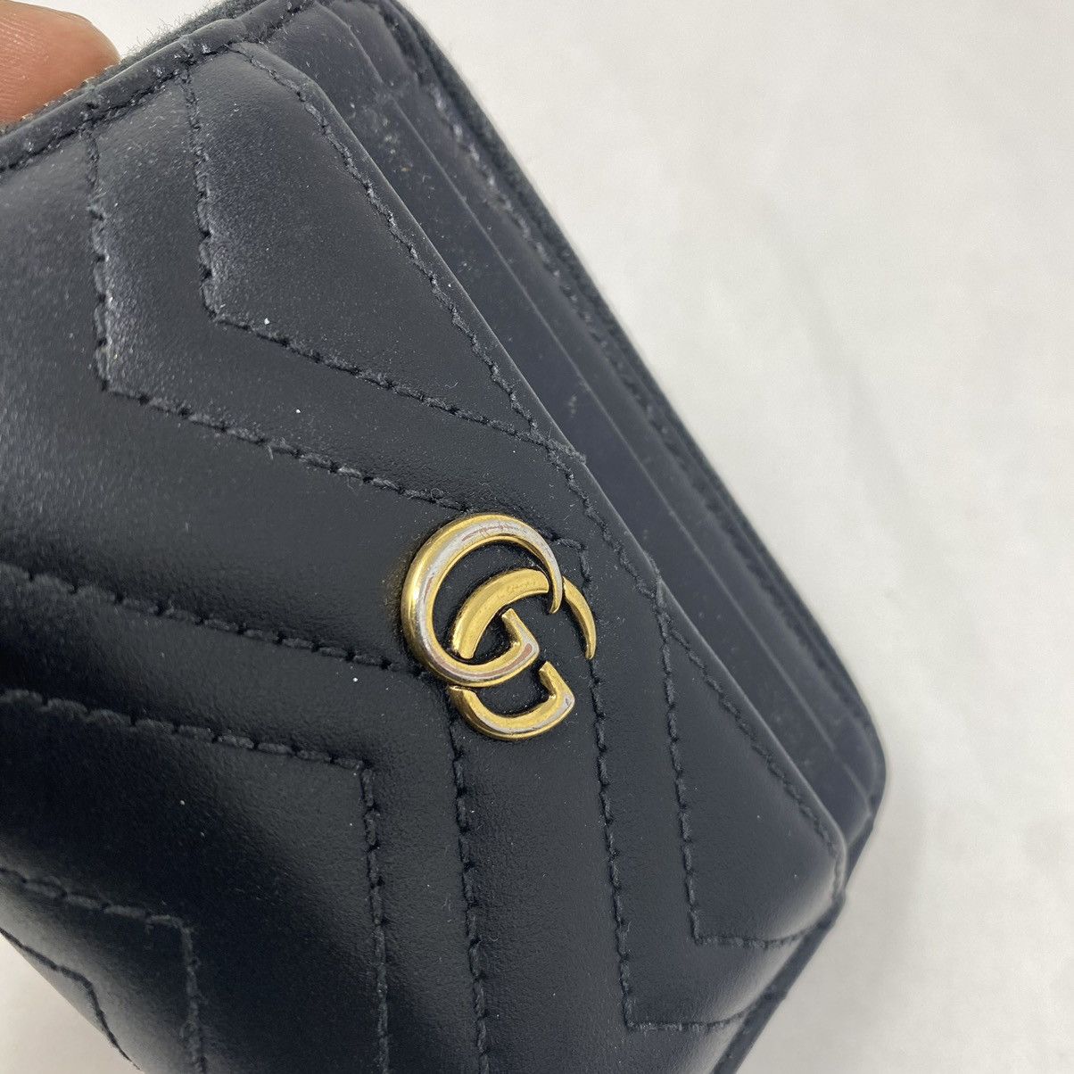 Gucci Gucci Marmont Zip Around Leather Card Black Wallet Size ONE SIZE - 3 Thumbnail