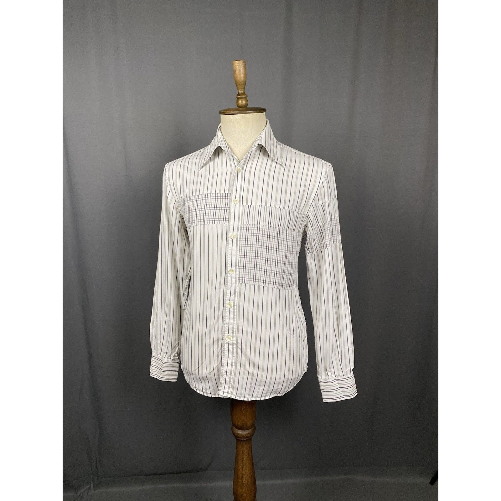 Dolce & Gabbana Dolce&Gabbana Men's Vintage White Blue Striped Longsleeve Sh Size US M / EU 48-50 / 2 - 4 Thumbnail