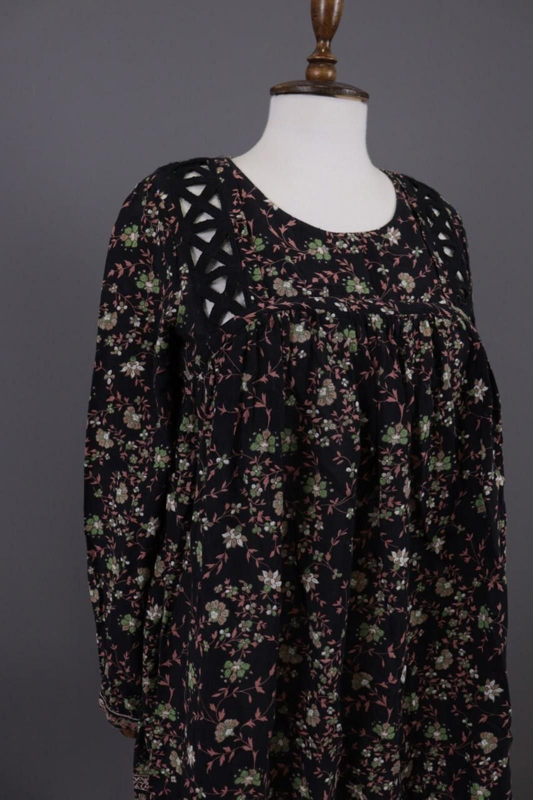 Wilkes Bashford BA&SH Fraja Black Floral A-Line Short Dress Size 0 Size XS / US 0-2 / IT 36-38 - 7 Thumbnail