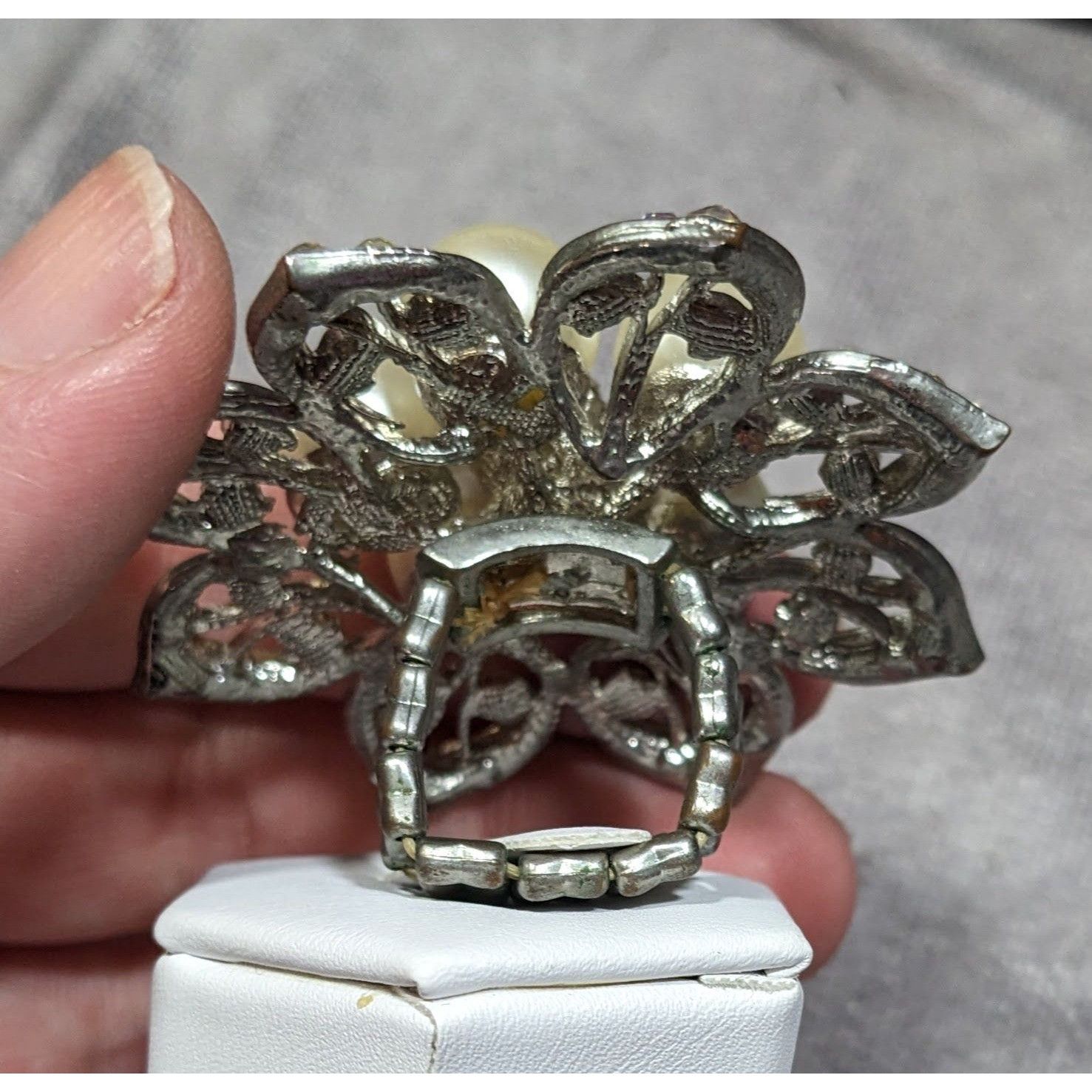 Other Whimsical Fairycore Floral AB Rhinestone Faux Pearl Stretch Size ONE SIZE - 8 Thumbnail