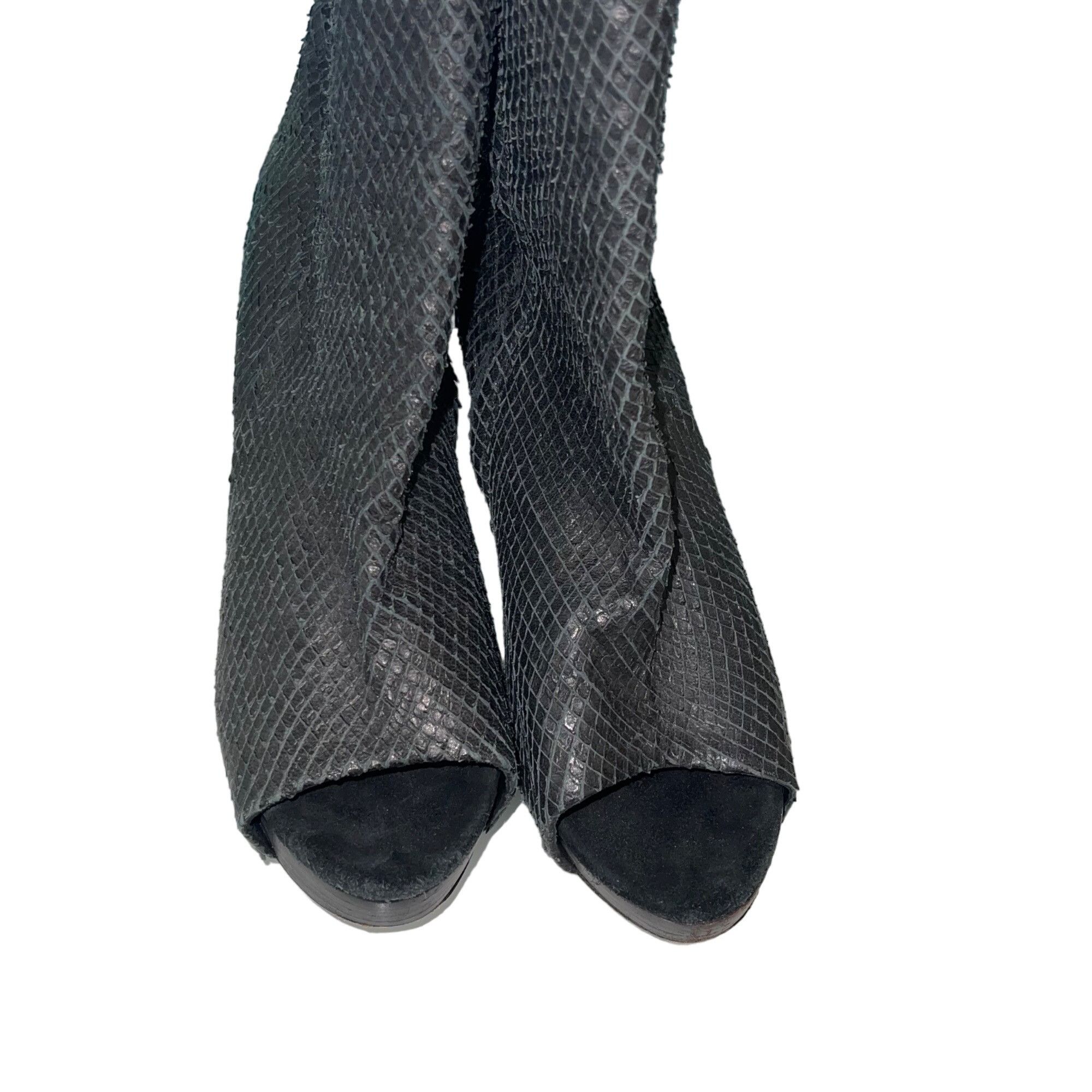 Allsaints Allsaints Womens Booties Size 38 Black Peep Toe Size US 8 / IT 38 - 3 Thumbnail