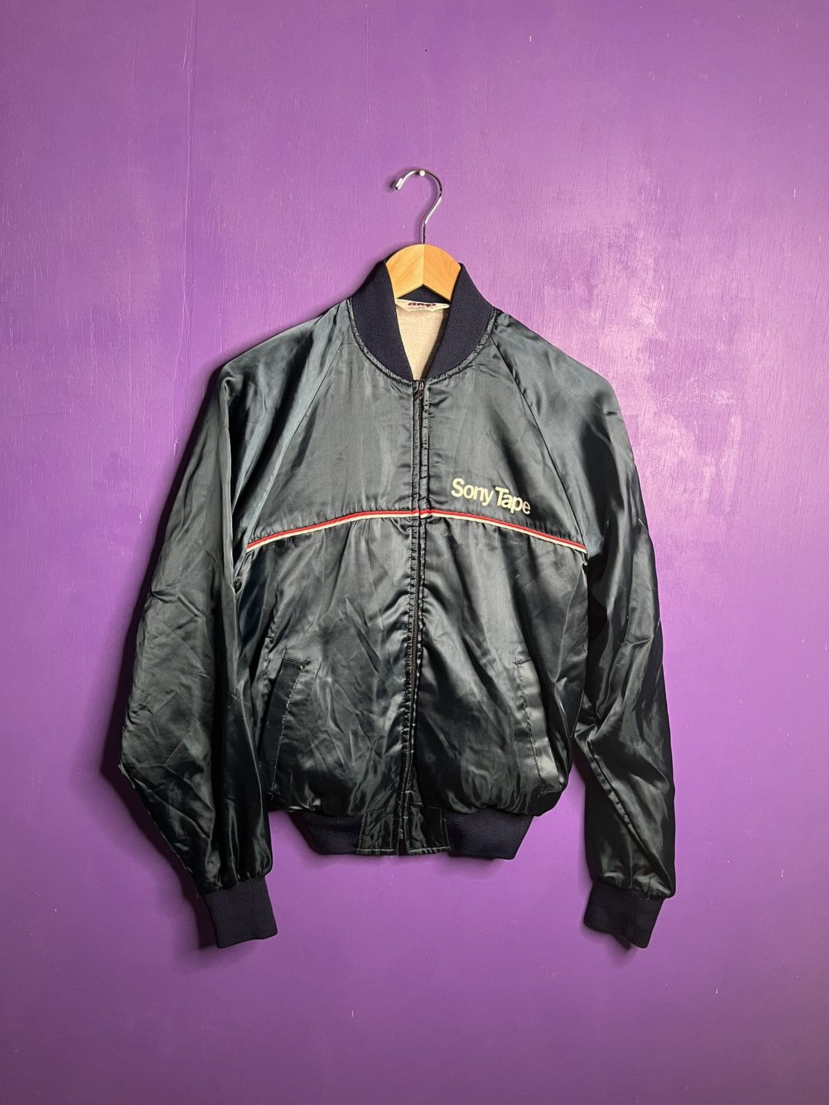 Vintage Vintage 80s Sony tape satin jacket Size US S / EU 44-46 / 1 - 1 Thumbnail