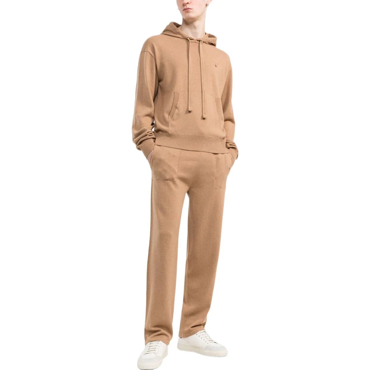 Off-White o1gr1nt0125 Hand Off Basic Cashm Knit Hoodie in Dark Sand Size US XL / EU 56 / 4 - 2 Thumbnail