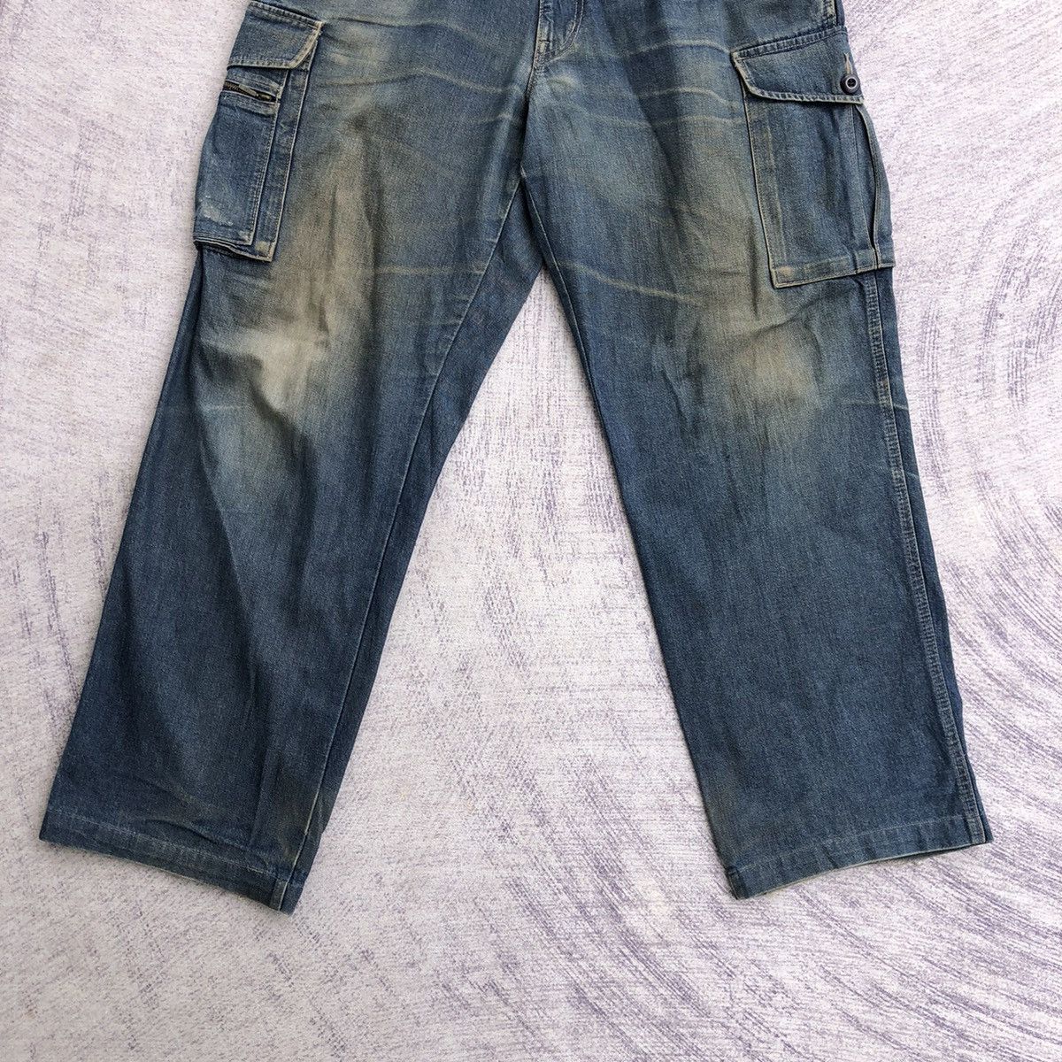 Jean Faded Cargo jeans Multipocket Tactical Pants Size US 34 / EU 50 - 3 Thumbnail