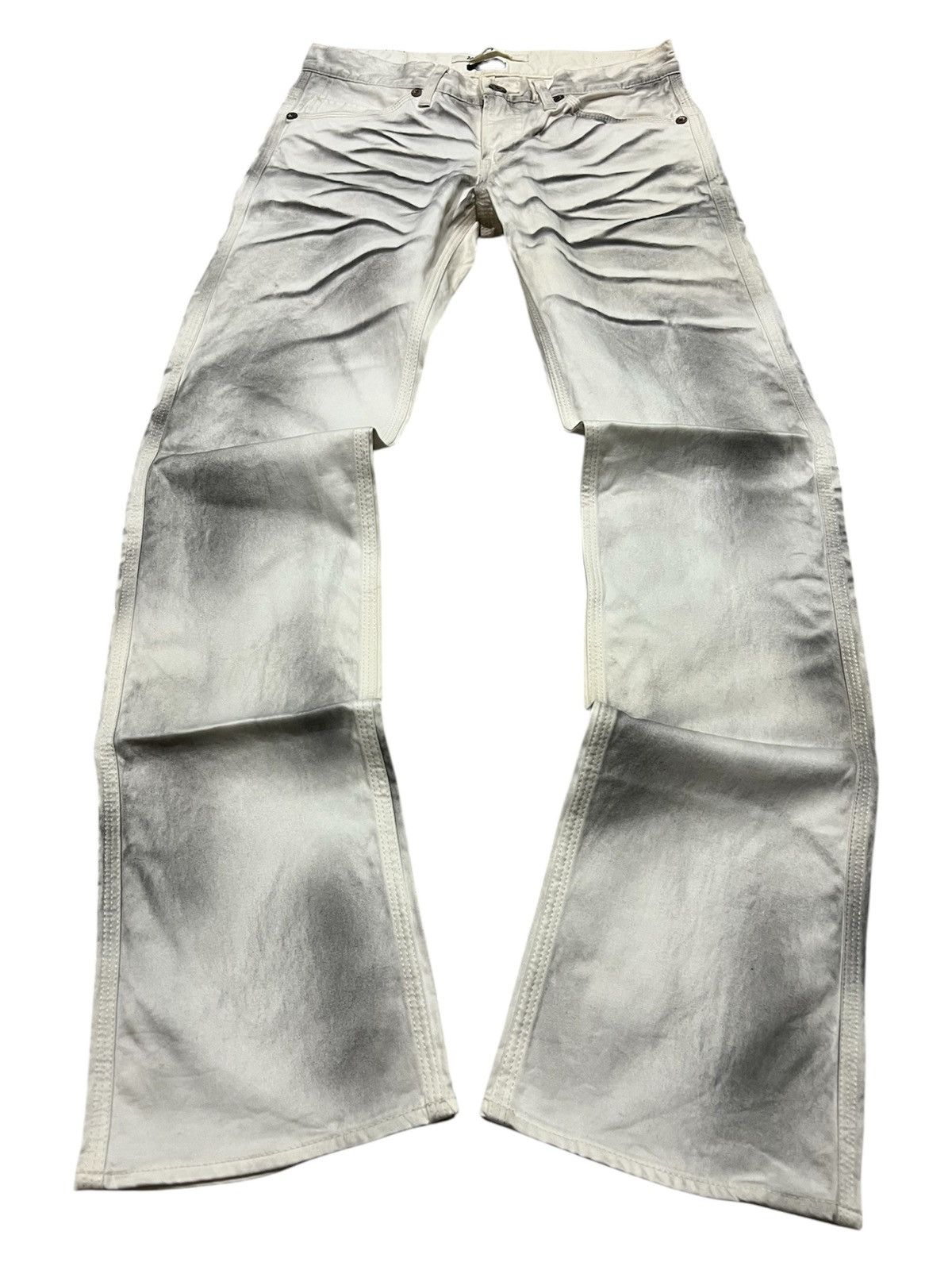 If Six Was Nine × Le Grande Bleu (L.G.B.) × Tornado Mart Urban Craft Japan Whiskered Mudwash Flared Jeans Size US 30 / EU 46 - 1 Thumbnail