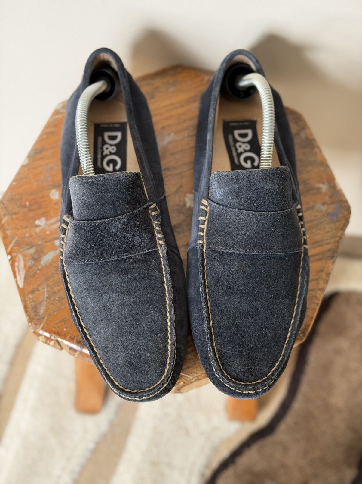 Dolce & Gabbana Dolce&Gabanna Suede Shoes Luxury Sneakers Blue Size US 7 / EU 40 - 5 Thumbnail