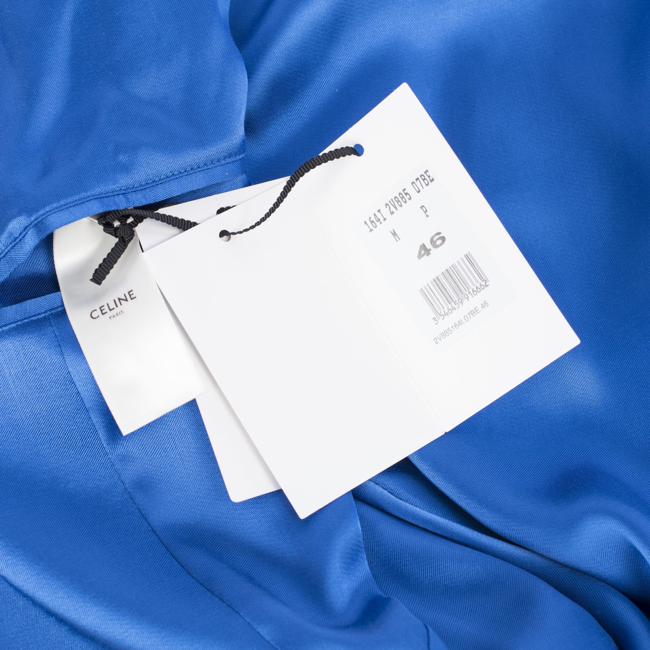 Celine Electric Blue Teddy Jacket In Celine Paris Embroidered Satin Size US S / EU 44-46 / 1 - 12 Thumbnail