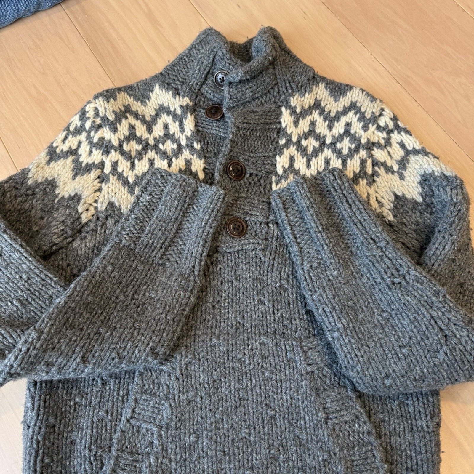 Abercrombie & Fitch Vintage Abercrombie & Fitch Sweater Medium Gray Fair Isle Size US M / EU 48-50 / 2 - 5 Thumbnail