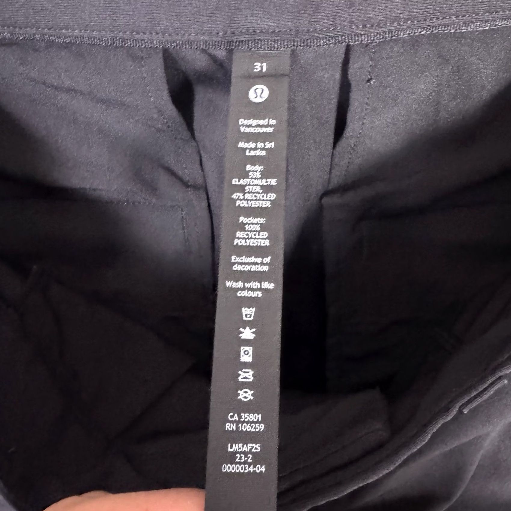 Lululemon Lululemon ABC Pant Mens Slim 32x27 Warpstreme Tech Chino 5-Pocket Logo Black All Seasons Modern Fit Mens Size US 31 - 4 Thumbnail