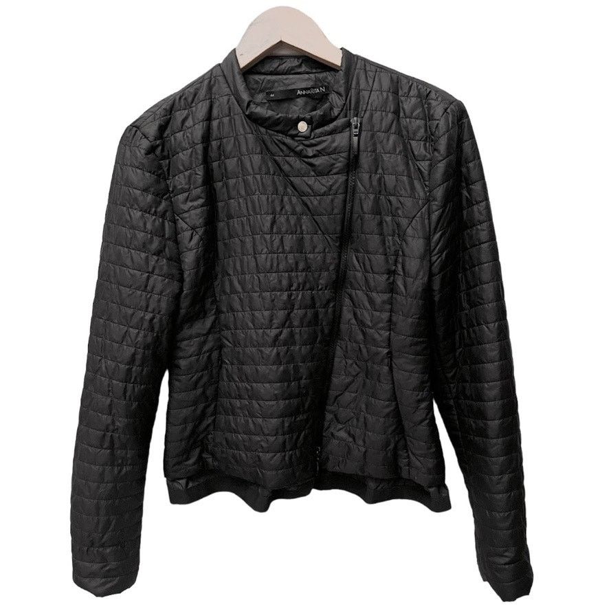 Designer AnnaRita N Quilted Black Moto Jacket Lightweight 44 8 M Size M / US 6-8 / IT 42-44 - 1 Thumbnail