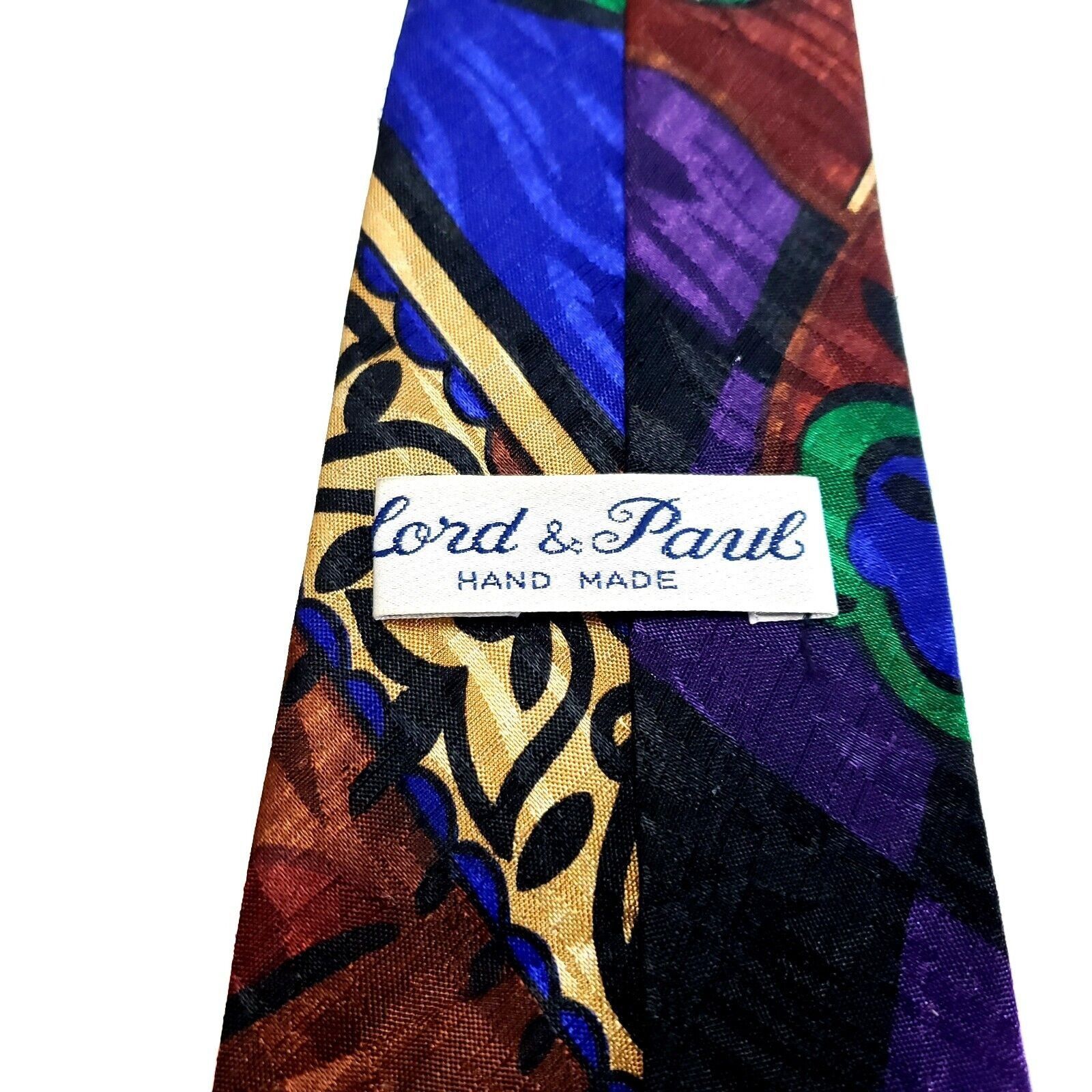 Designer Lord & Paril Polyester Tie Abstract Purple Short Wide Size ONE SIZE - 3 Thumbnail