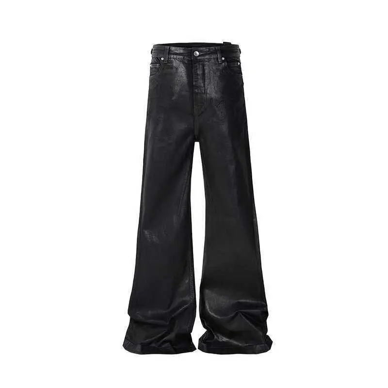 Vintage Street Vintage Rock Brushed Wax Coated Micro Flare Y2K Jeans Size US 34 / EU 50 - 1 Thumbnail