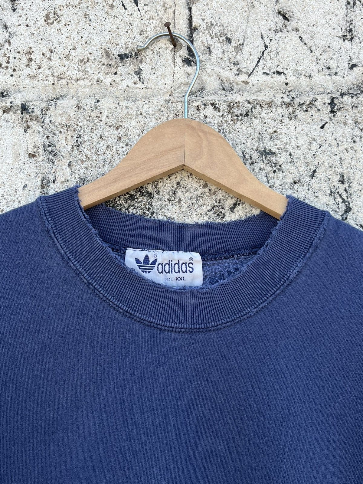 Adidas × Vintage Adidas vintage boxy fit heavy cotton distressed crewneck Size US XXL / EU 58 / 5 - 7 Thumbnail