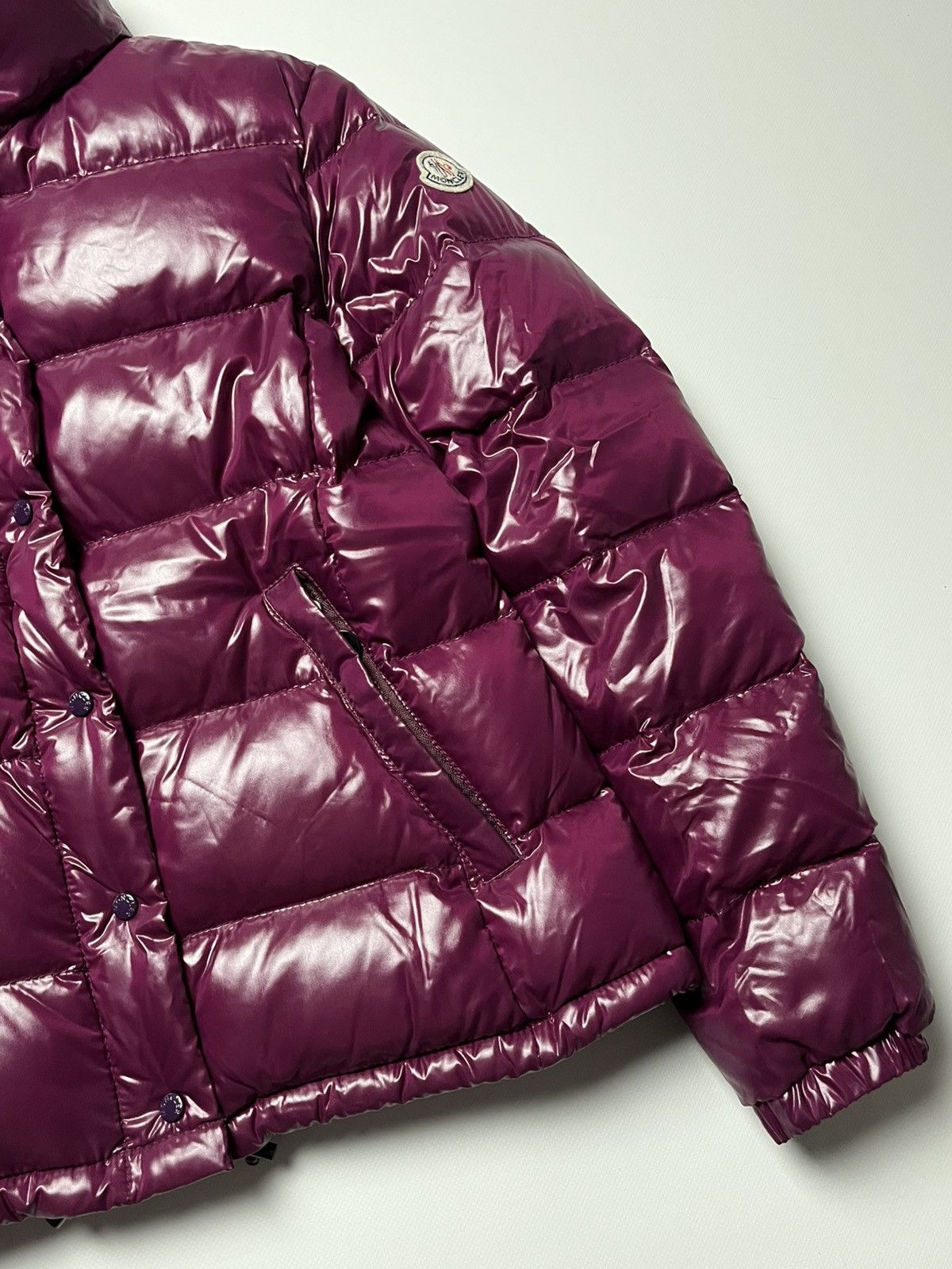 Moncler Moncler Glossy Down Puffer Jacket Burgundy Size L / US 10 / IT 46 - 5 Thumbnail