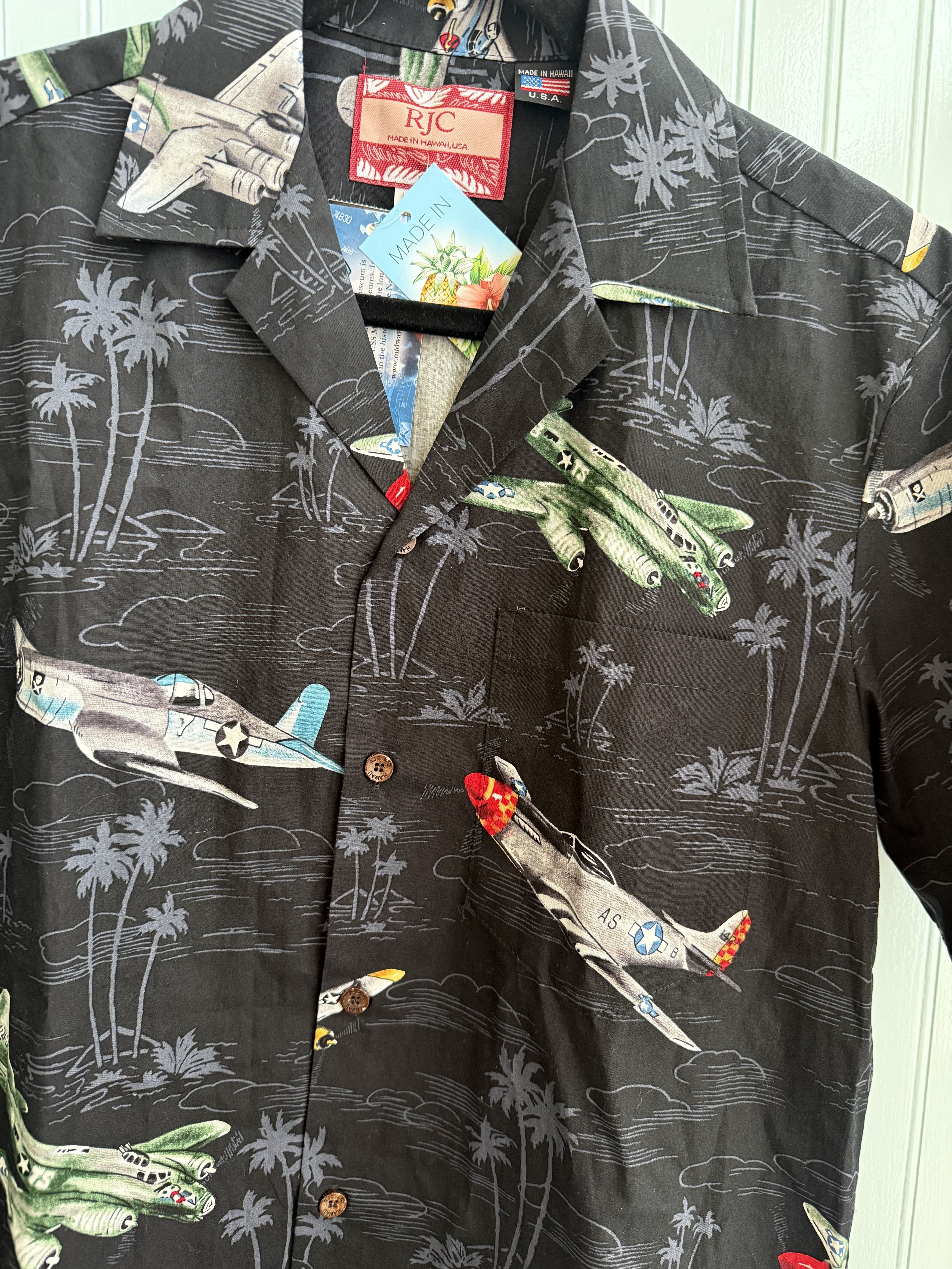 Other RJC NWT WWII Aircraft Aloha Shirt — Made USA — Small-Med Size US S / EU 44-46 / 1 - 5 Thumbnail