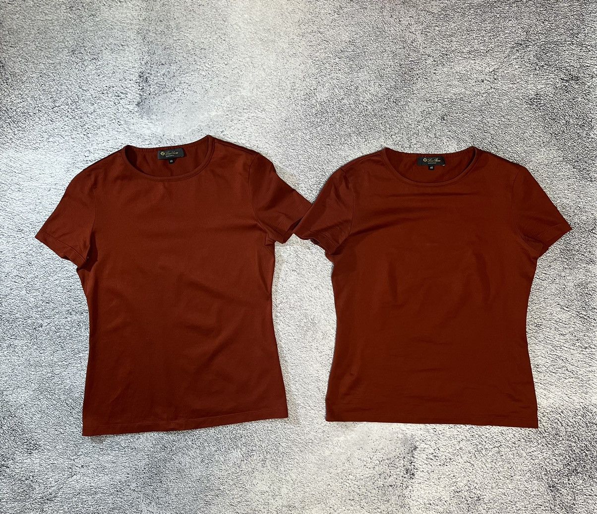 Loro Piana 2 Women T- Shirt Burnt Orange Cotton Knit Size 40
