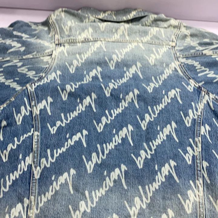 Balenciaga Balenciaga Denim Jacket with Logo Print 0079-2507 Size M / US 6-8 / IT 42-44 - 7 Thumbnail