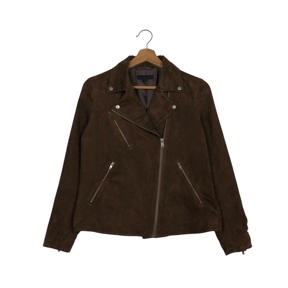 Japanese Brand 🔥RICH BROWN BIKER JACKET DOUBLE COLLAR UNIQLO ISSEY MIYAKE Size US S / EU 44-46 / 1 - 3 Thumbnail