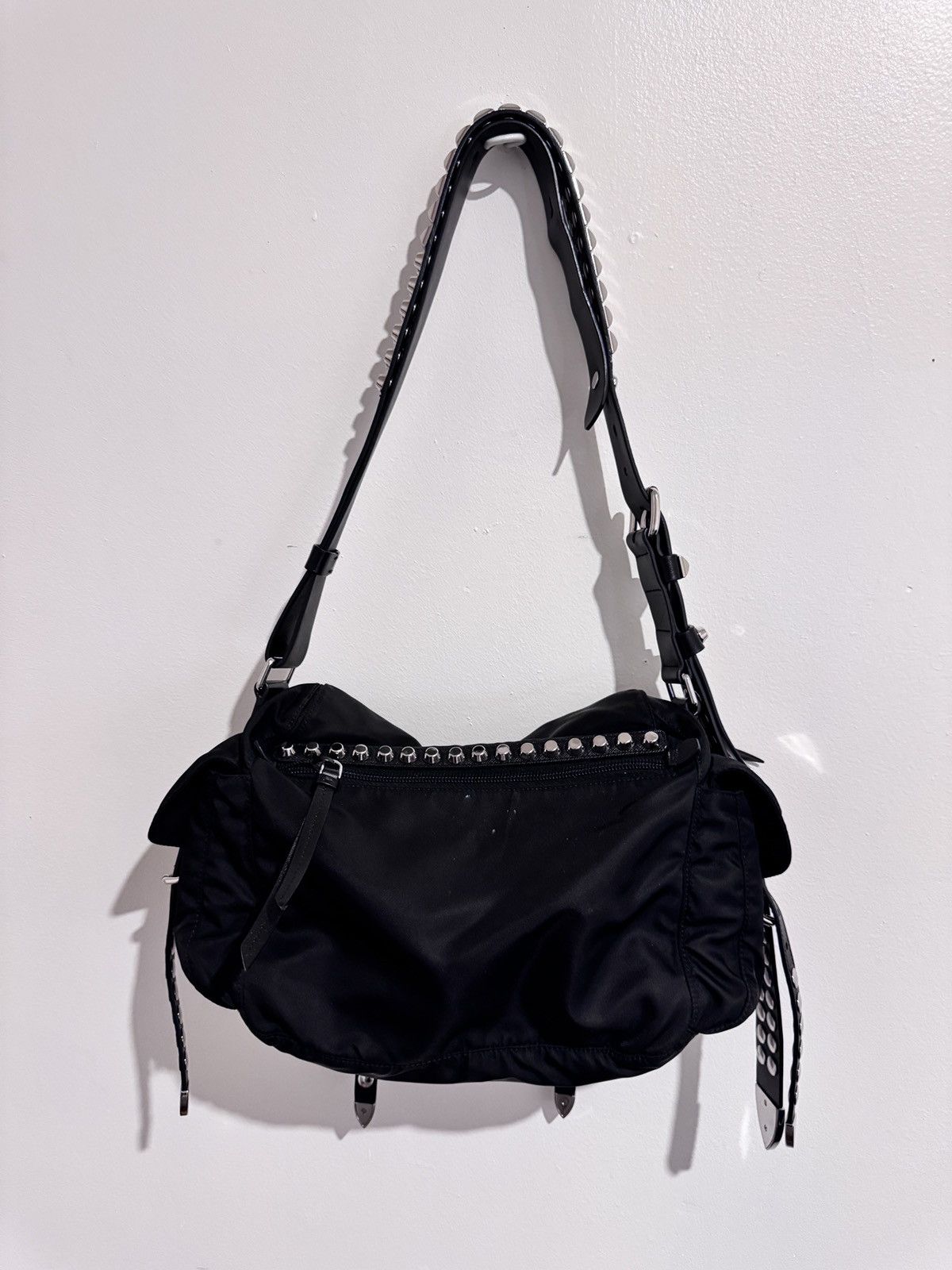 Prada Prada Black Stud Embellished Crossbody Bag Size ONE SIZE - 3 Thumbnail