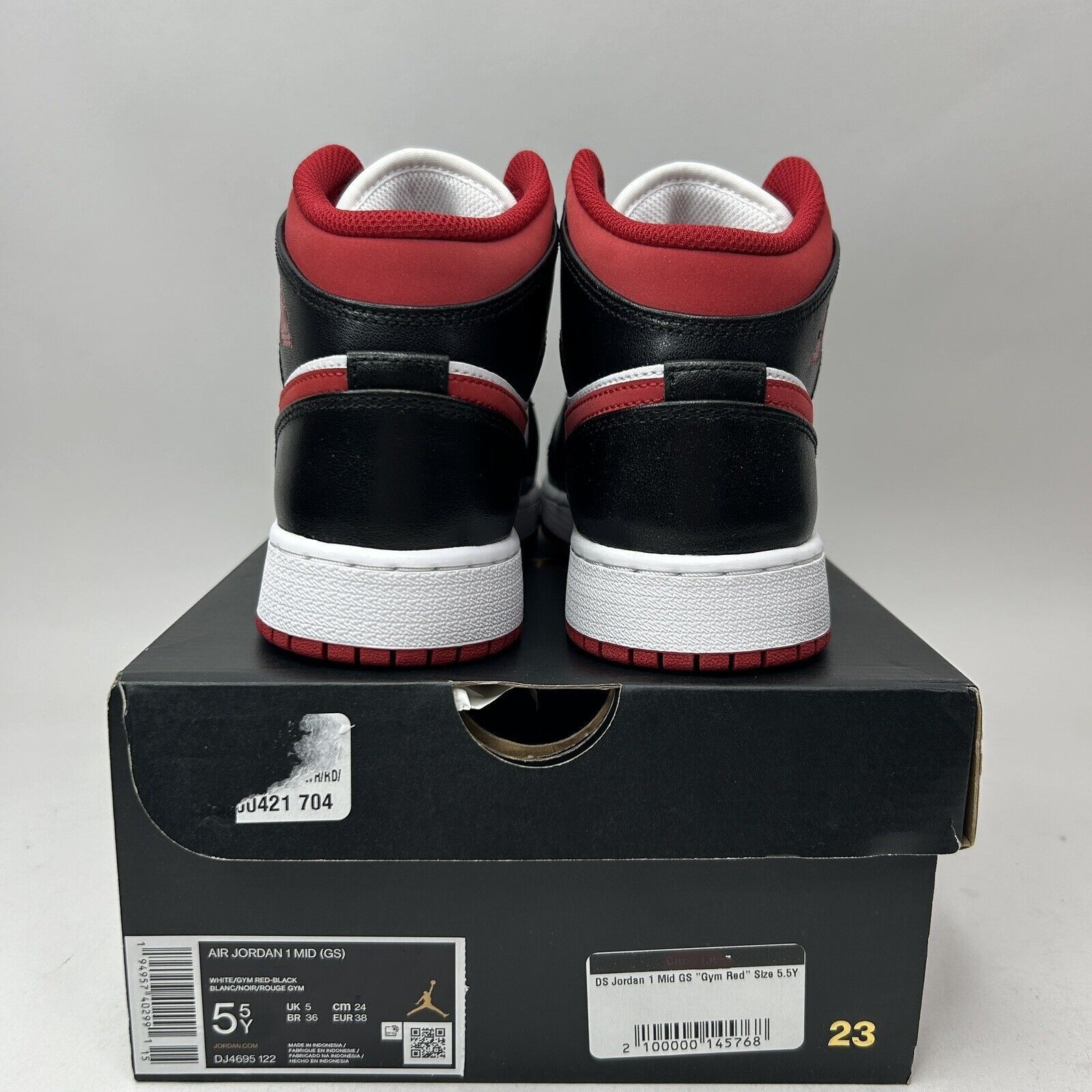 Nike Nike Shoes Air Jordan 1 Mid GS “Gym Red” 2023 Size US 7 / IT 37 - 4 Thumbnail
