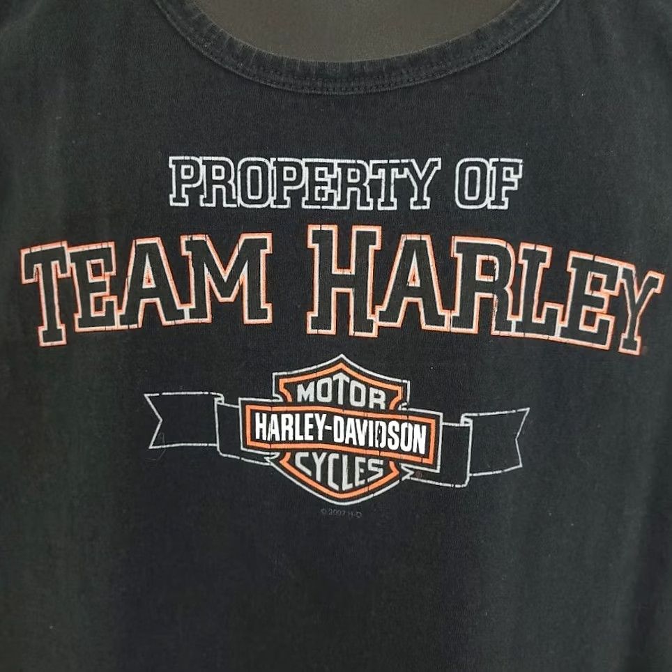 Harley Davidson VINTAGE Harley-Davidson Tank Top Mens XL Black Cotton Crew Neck Sleeveless 90s Y2K Boise Idaho Made In USA Size US XL / EU 56 / 4 - 3 Thumbnail