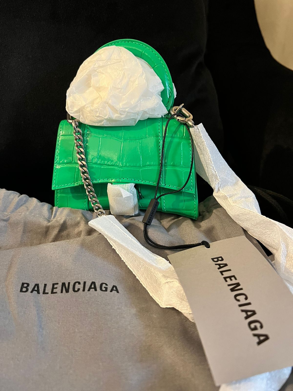 Balenciaga o1la1rc1a1024 Size: OS / Hourglass Top Handle Bag in Green Size ONE SIZE - 2 Thumbnail