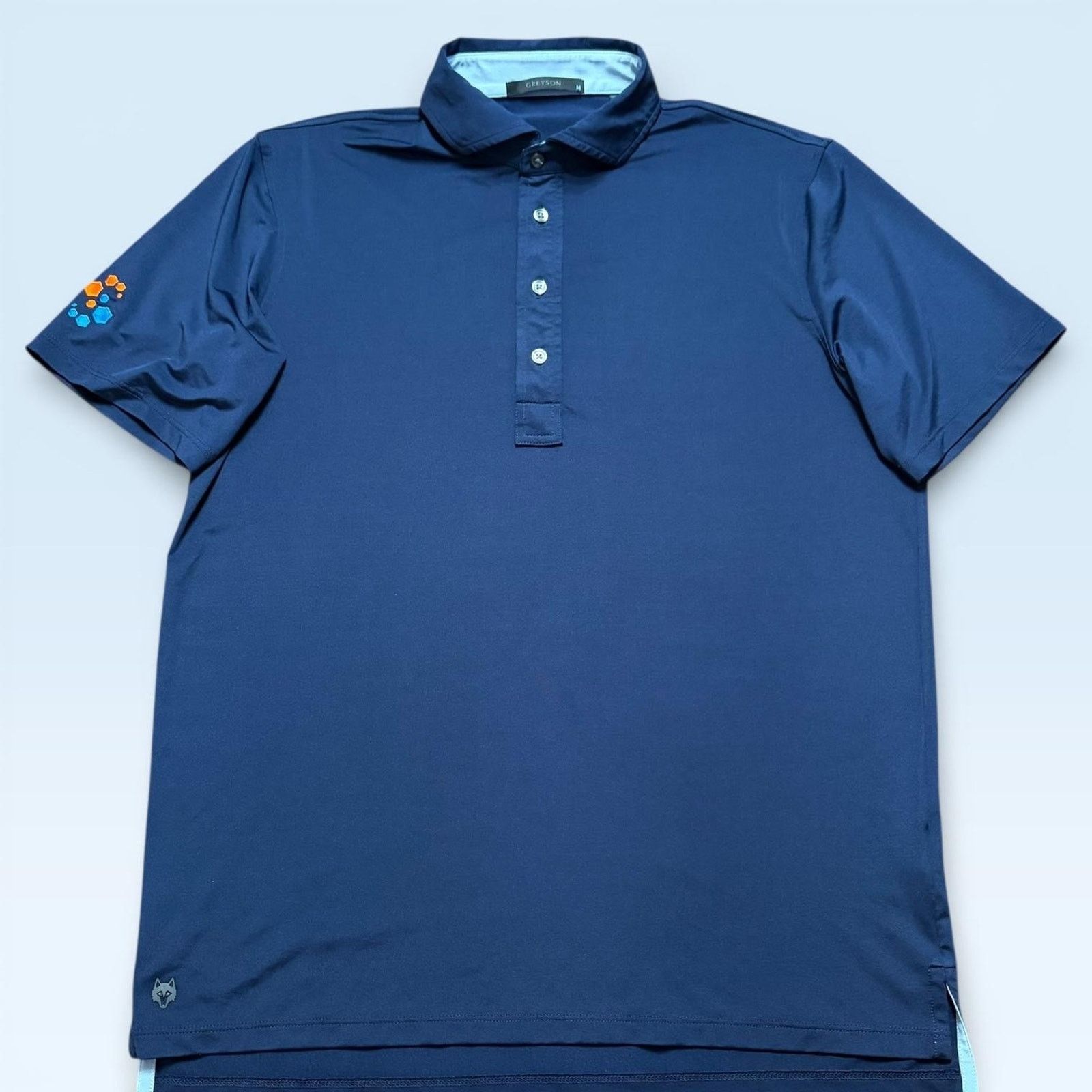 Vintage Greyson Polo Shirt Mens Medium Blue Solid Golf Performance Size US M / EU 48-50 / 2 - 1 Thumbnail
